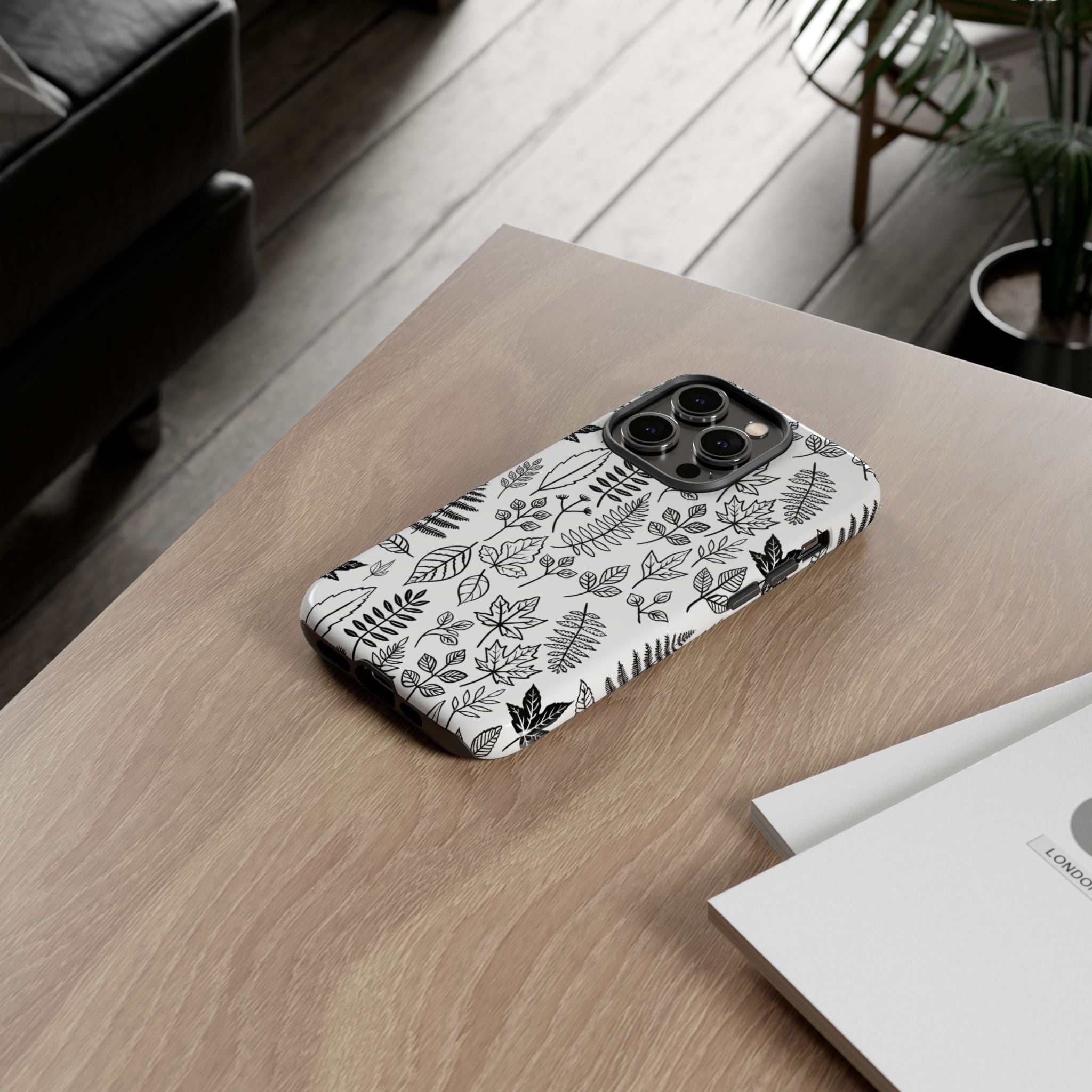 Stylish Phone Case for Nature Lovers, Botanical Design, Gift for Her, Fall Accessories, Customizable Tech Gear