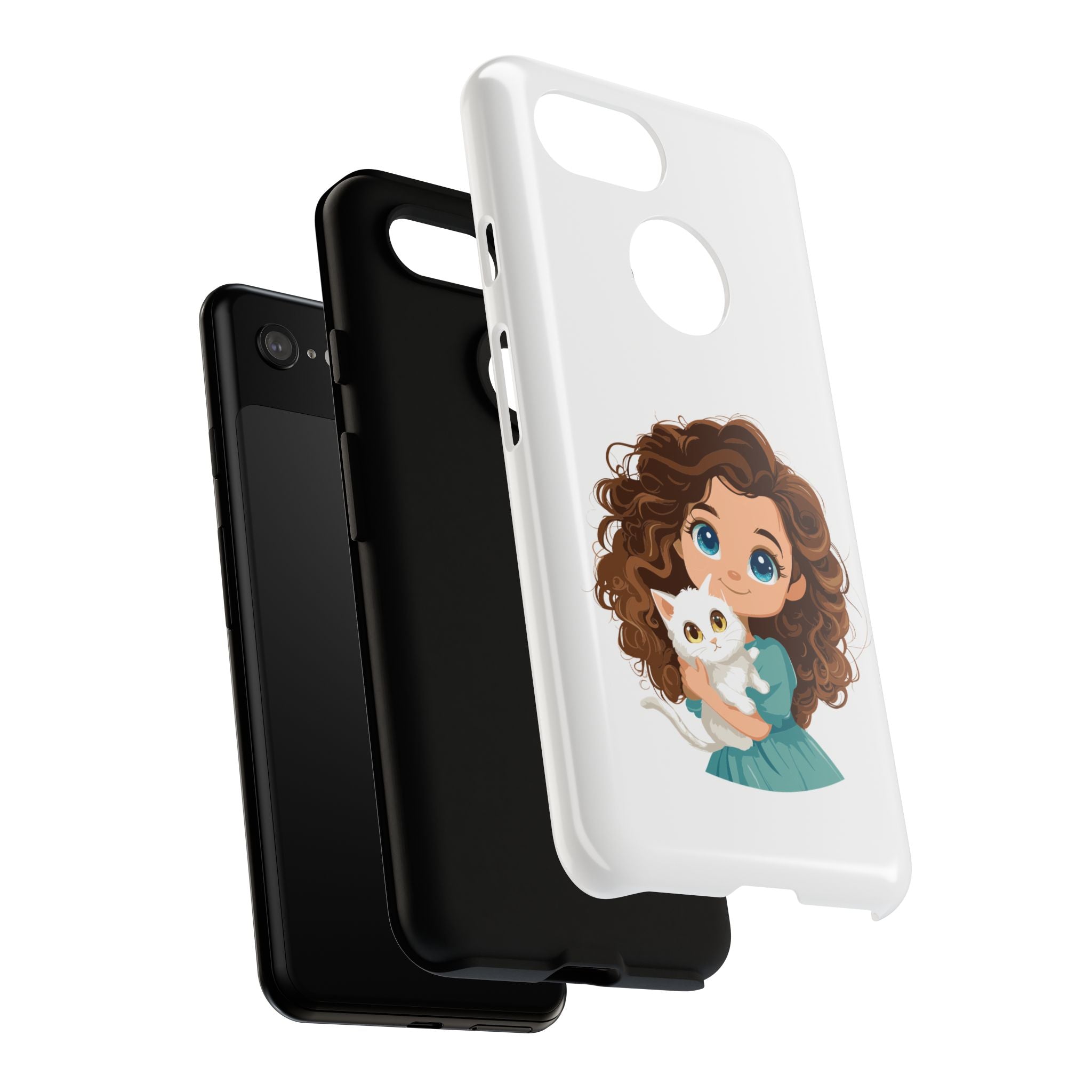 Cute Cat Lover Phone Case, Tough Phone Cover, Pet Lover Gift, Personalized Gift, Kids Phone Case, Animal Lover Accessories