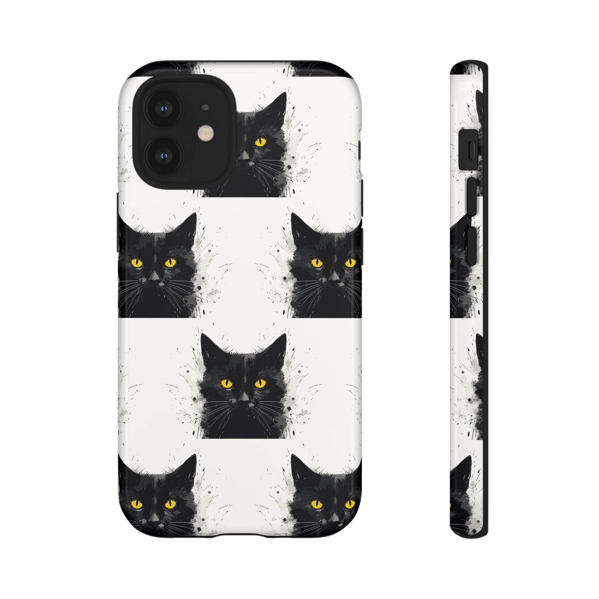 Black Cat Phone Case, Tough Cases, Cat Lover Gift, Unique Design, Halloween, Animal Accessories, Custom Phone Cover