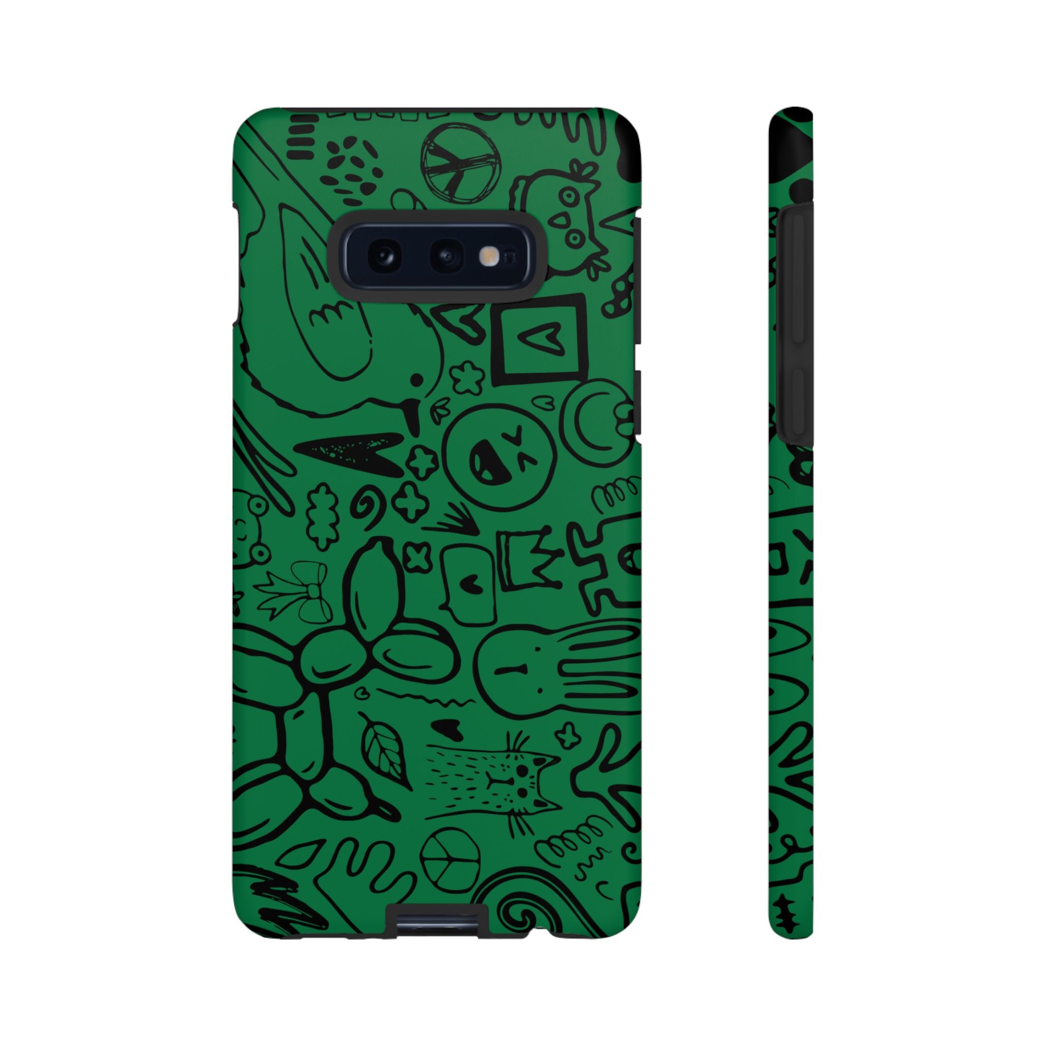 Playful Phone Case, Vibrant Green Tough Case, Quirky Graphic Design, Unique Gift for Kids, Fun Accessories, Christmas, Birthday