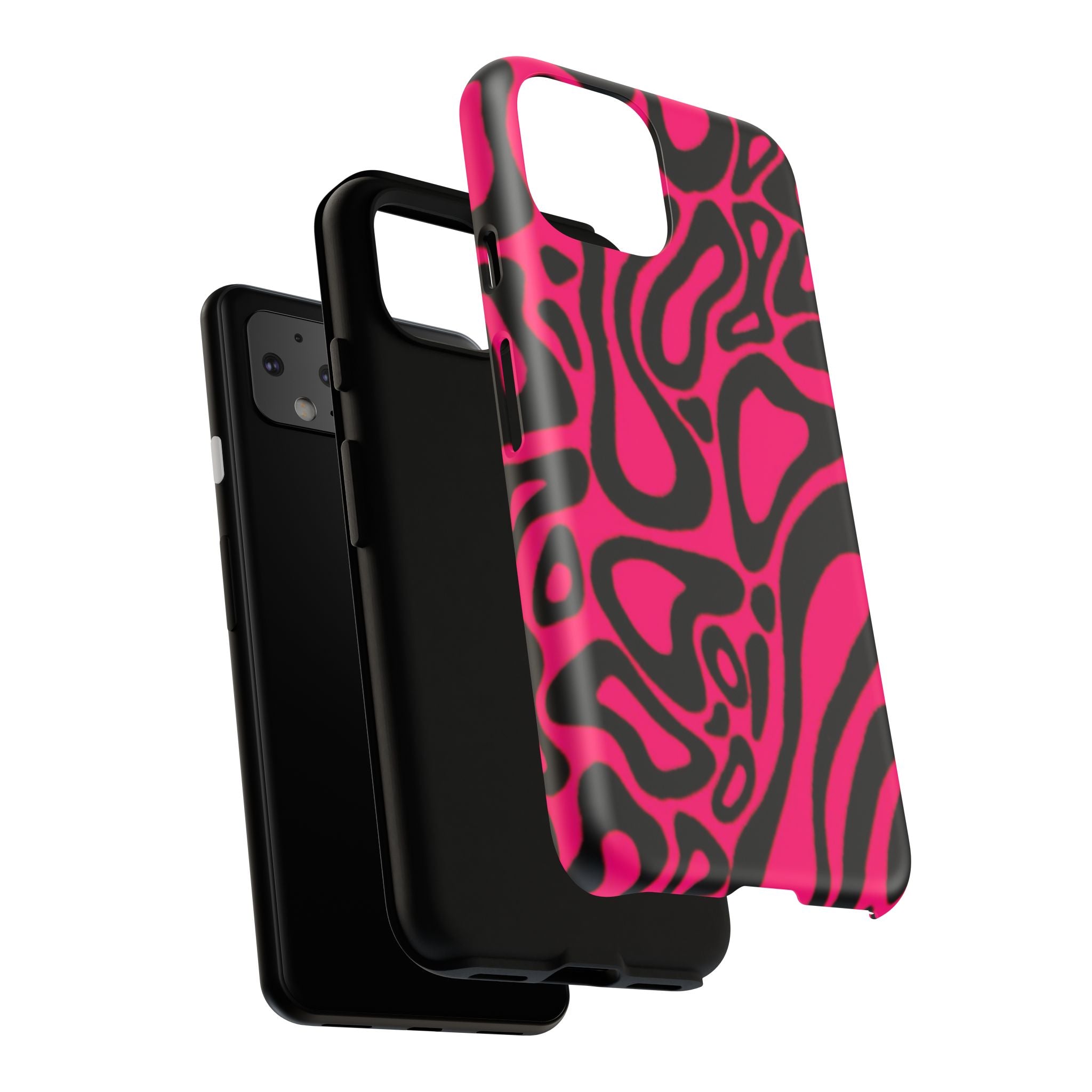 Bold Pink Patterned Phone Case, Stylish Tough Case, Trendy Accessory, Gift for Her, Tech Protection