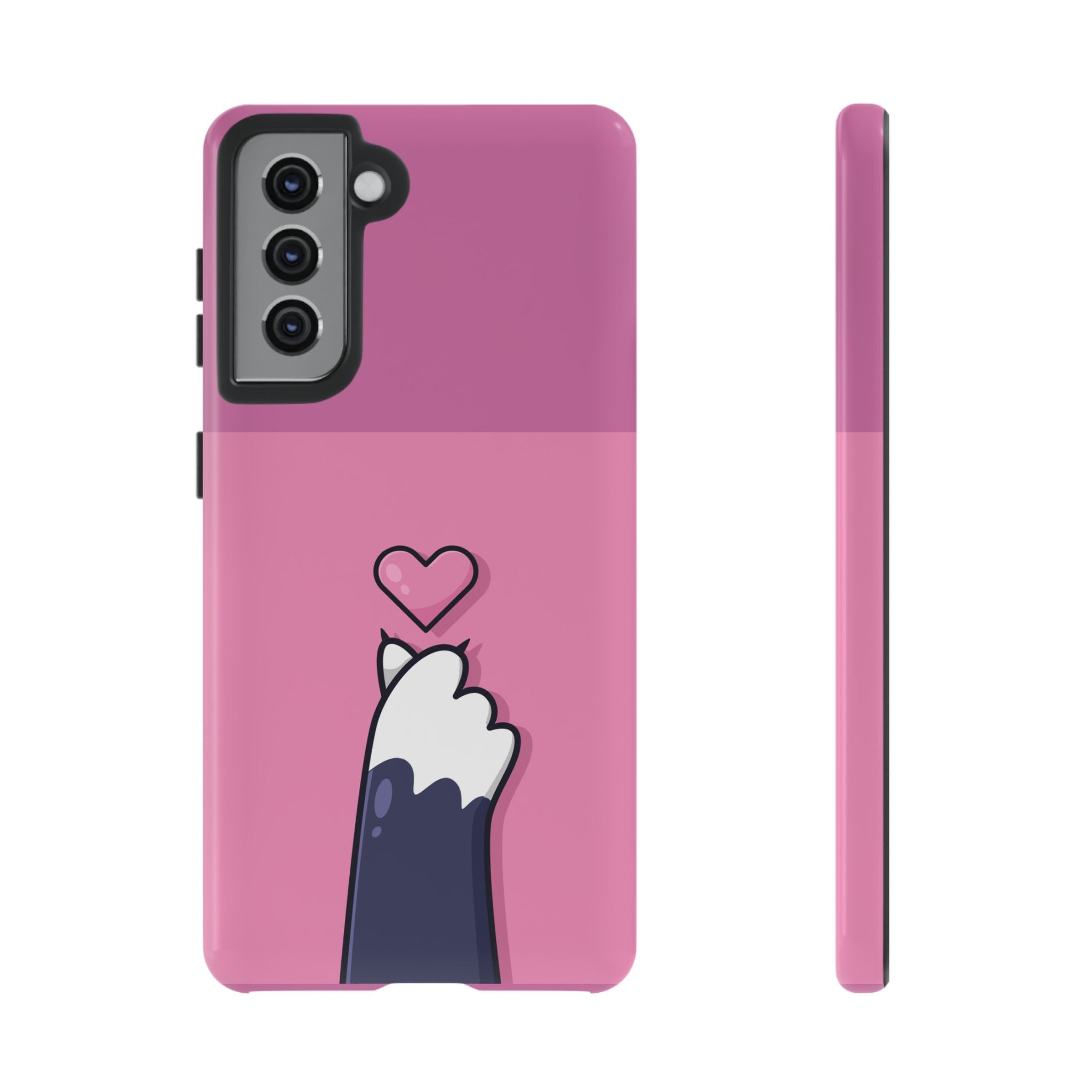 Cute Cat Paw Phone Case, Playful Pet Lover Gift, Animal Print Phone Cover, Heart Design Case, Fun Feminine Case, Kawaii Style