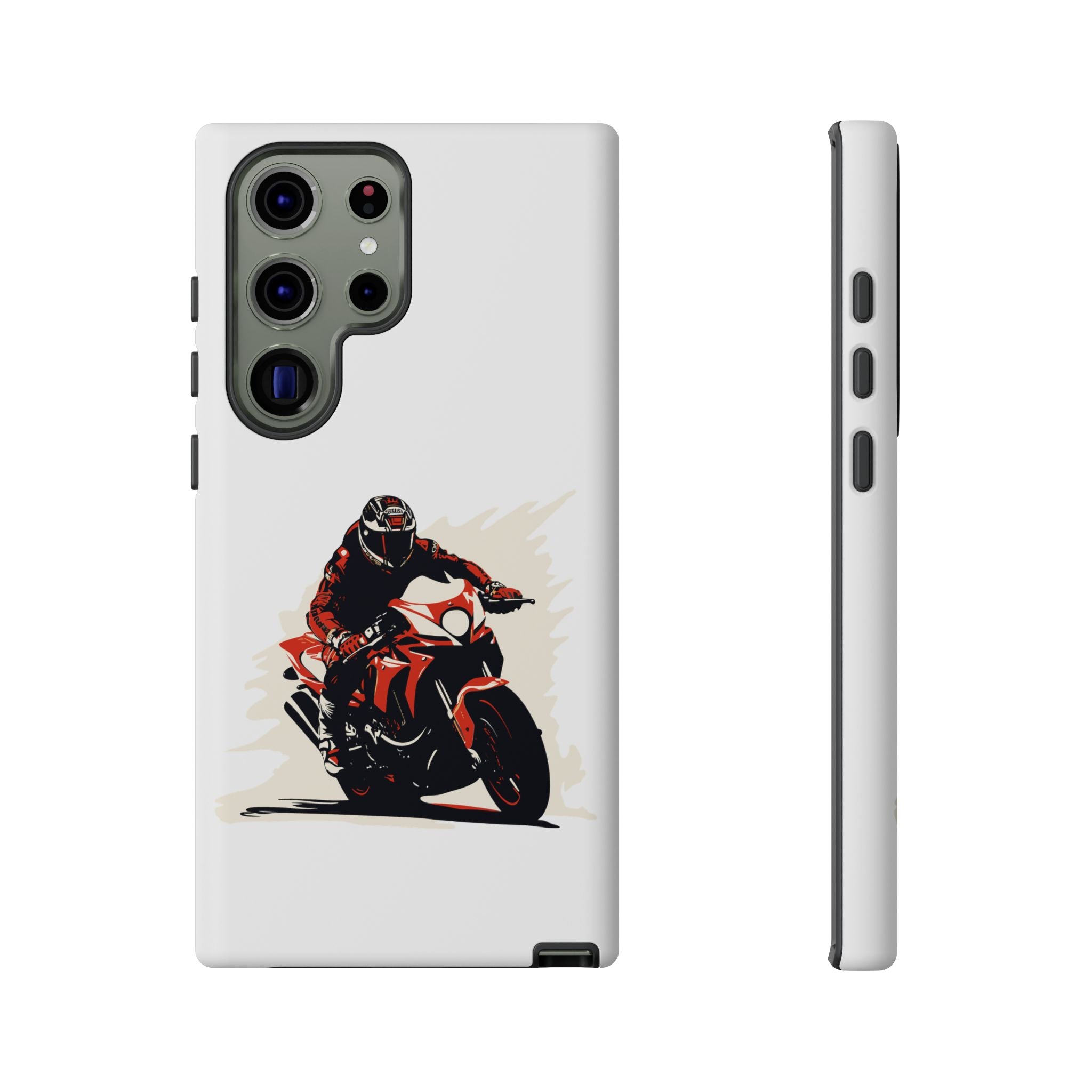 Motorcycle Phone Case, Tough Cases for Riders, Biker Accessory, Gifts for Motorcyclists, Red Bike Design