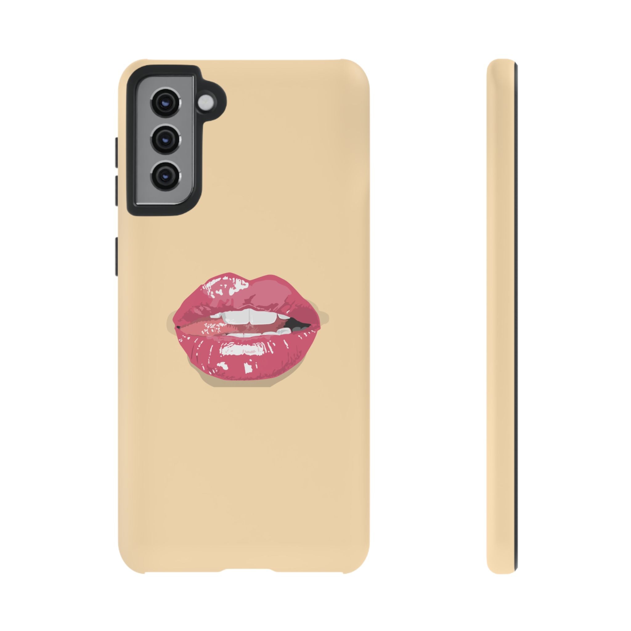 Stylish Phone Case with Lip Print, Trendy Mobile Cover, Fashion Accessory, Gift for Her, Cute Cell Phone Case