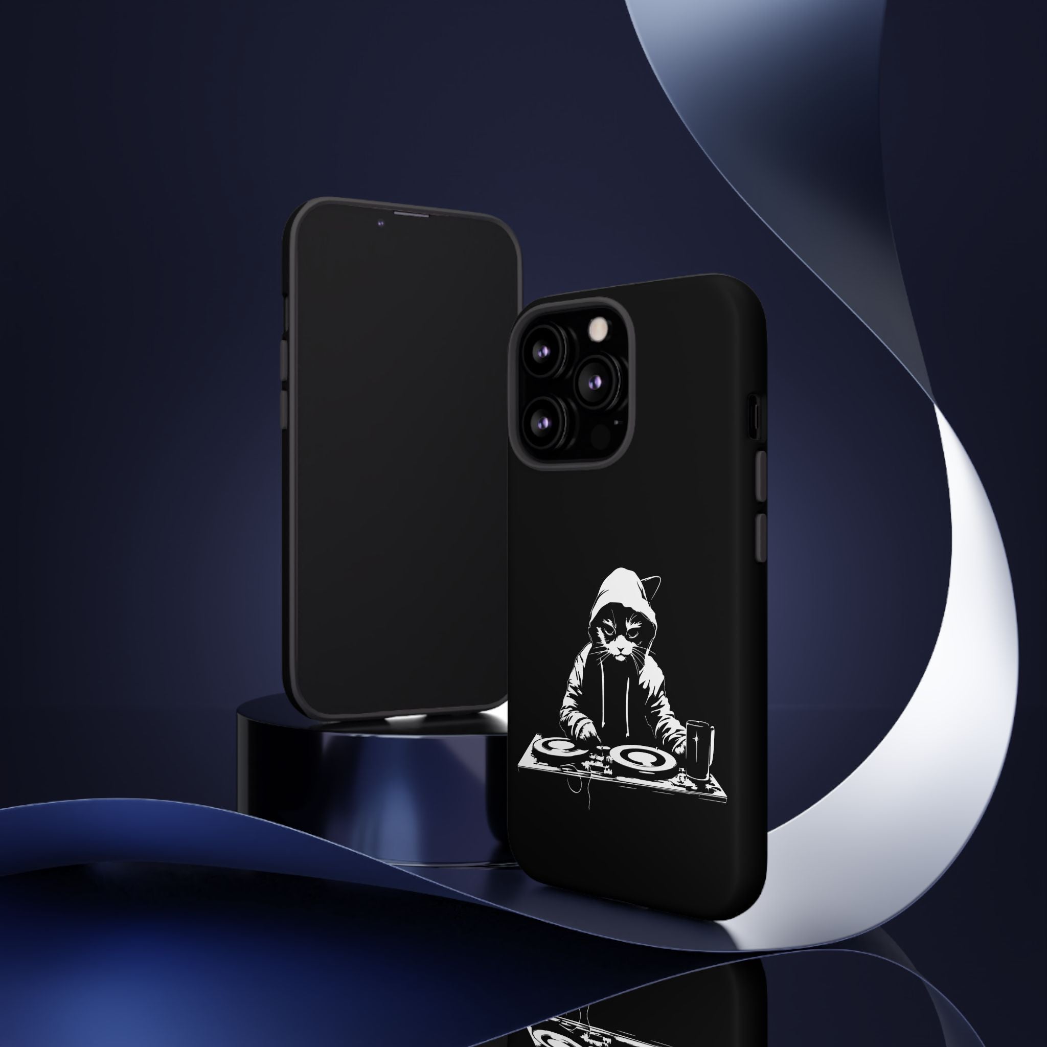 DJ Cat Phone Case, Tough Phone Cover, Pet Lover Gift, Music Enthusiast Accessory, Cute Cat Decor, Unique Case Design