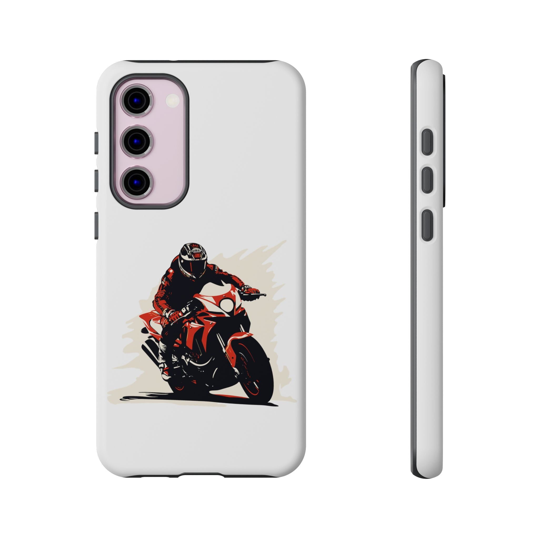 Motorcycle Phone Case, Tough Cases for Riders, Biker Accessory, Gifts for Motorcyclists, Red Bike Design