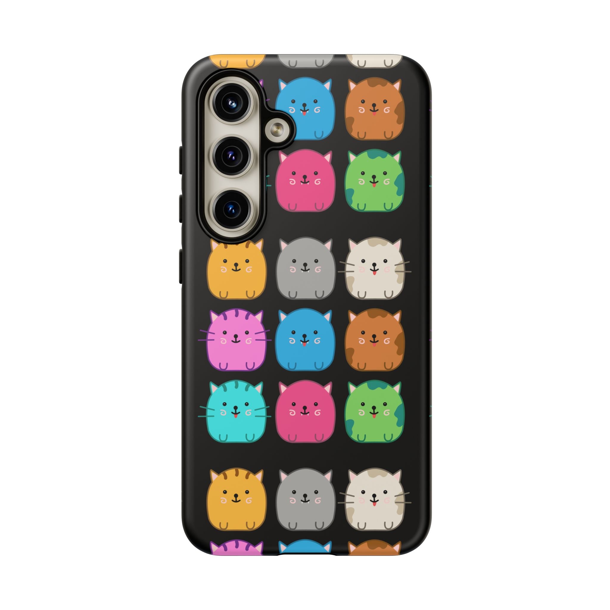 Cute Cat Phone Case, Kawaii Animal Lover Gift, Tough Phone Cover for Kids and Adults, Fun Cat Designs for Birthdays, Pet Lovers