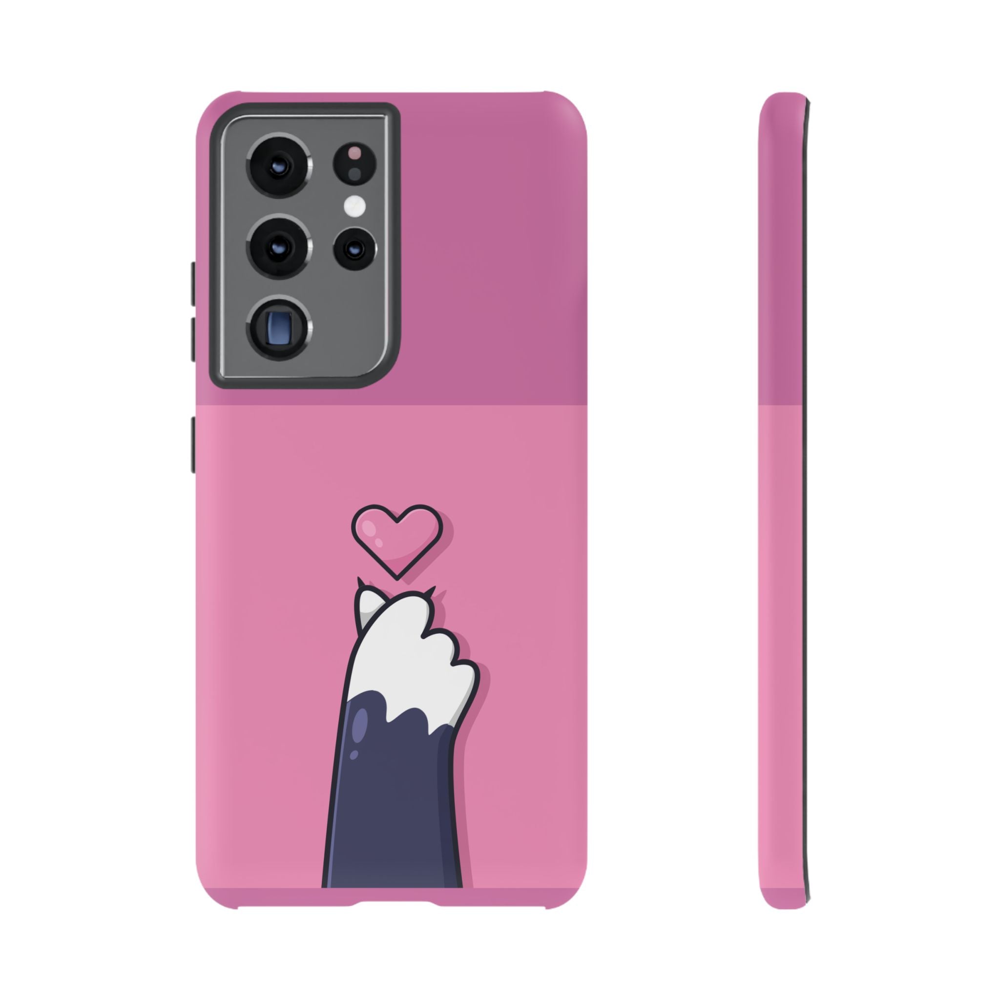 Cute Cat Paw Phone Case, Playful Pet Lover Gift, Animal Print Phone Cover, Heart Design Case, Fun Feminine Case, Kawaii Style
