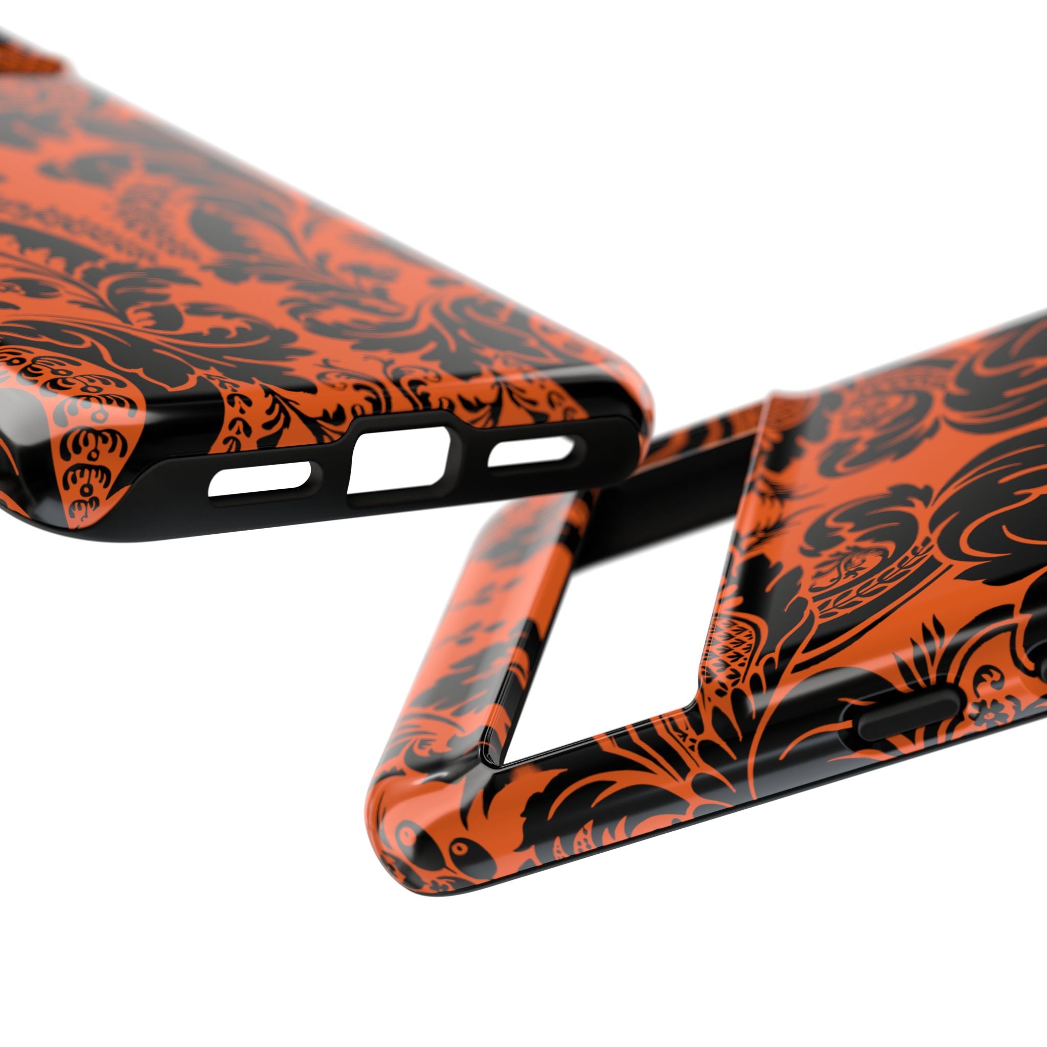Elegant Phone Case with Orange Floral Design | Tough Cases, Smartphone Cover, Gift for Her, Floral Patterns, Stylish Accessories