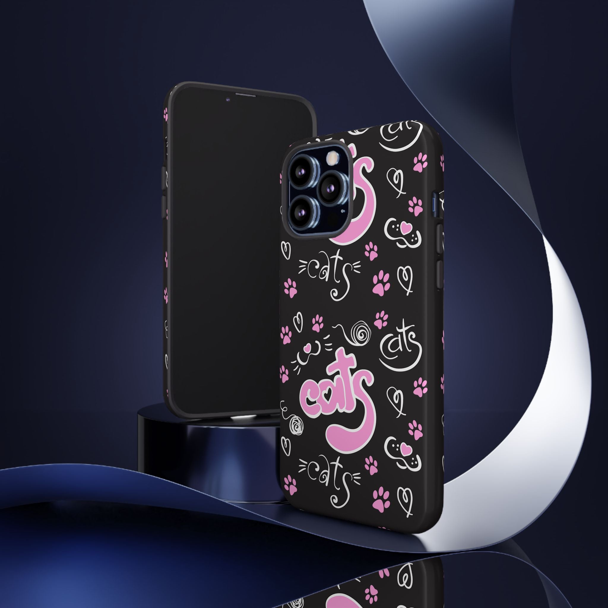 Cute Cat Print Phone Cases, Tough Cases for Cat Lovers, Pet Phone Cover, Gift for Cat Moms, Stylish Phone Accessories