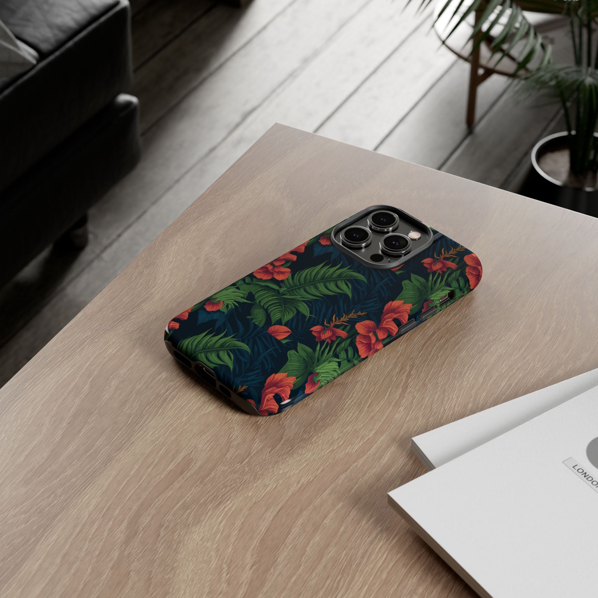 Tropical Phone Case with Floral Design, Eco-Friendly Protection for Summer Vibes, Ideal Gift for Nature Lovers, Vibrant Background