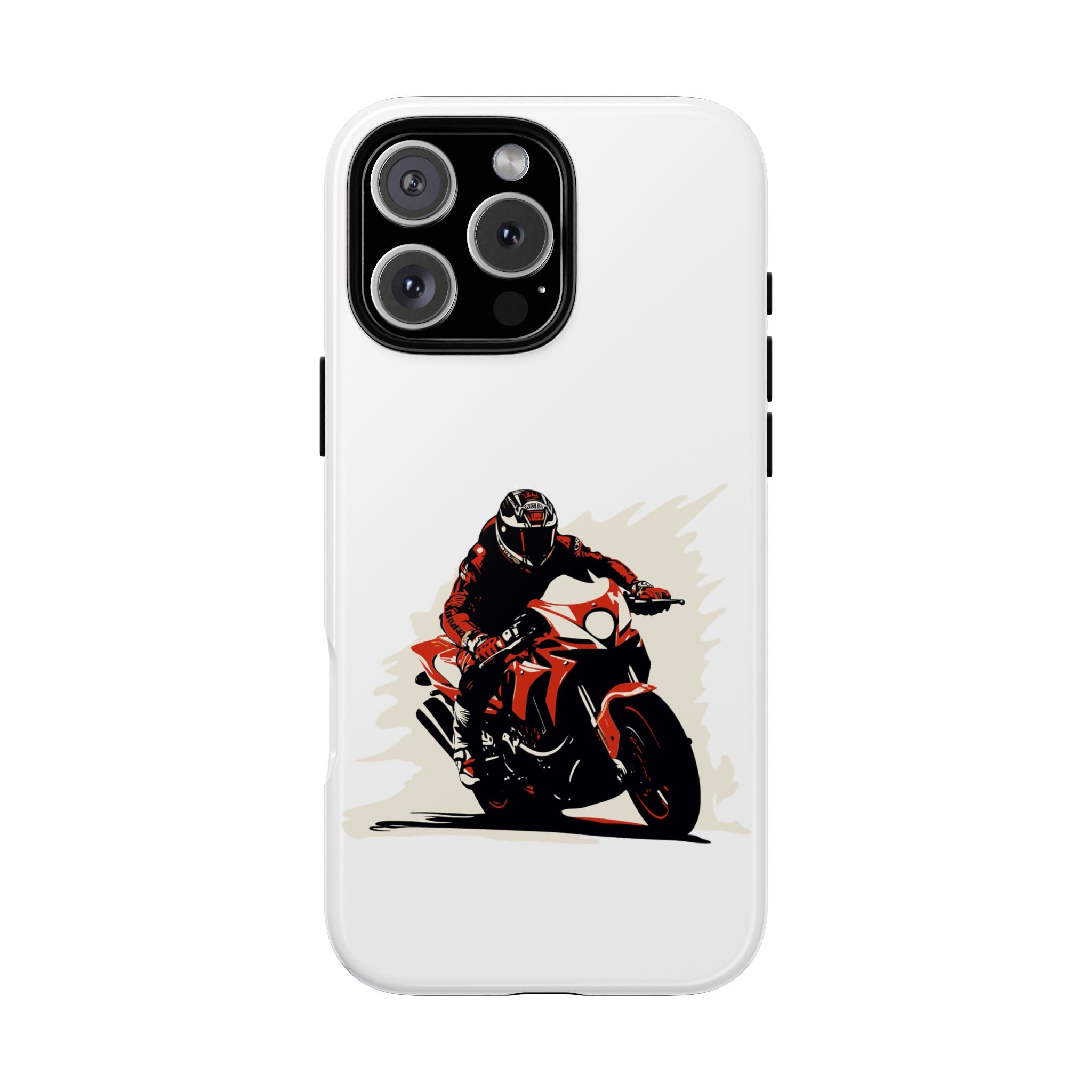 Motorcycle Phone Case, Tough Cases for Riders, Biker Accessory, Gifts for Motorcyclists, Red Bike Design