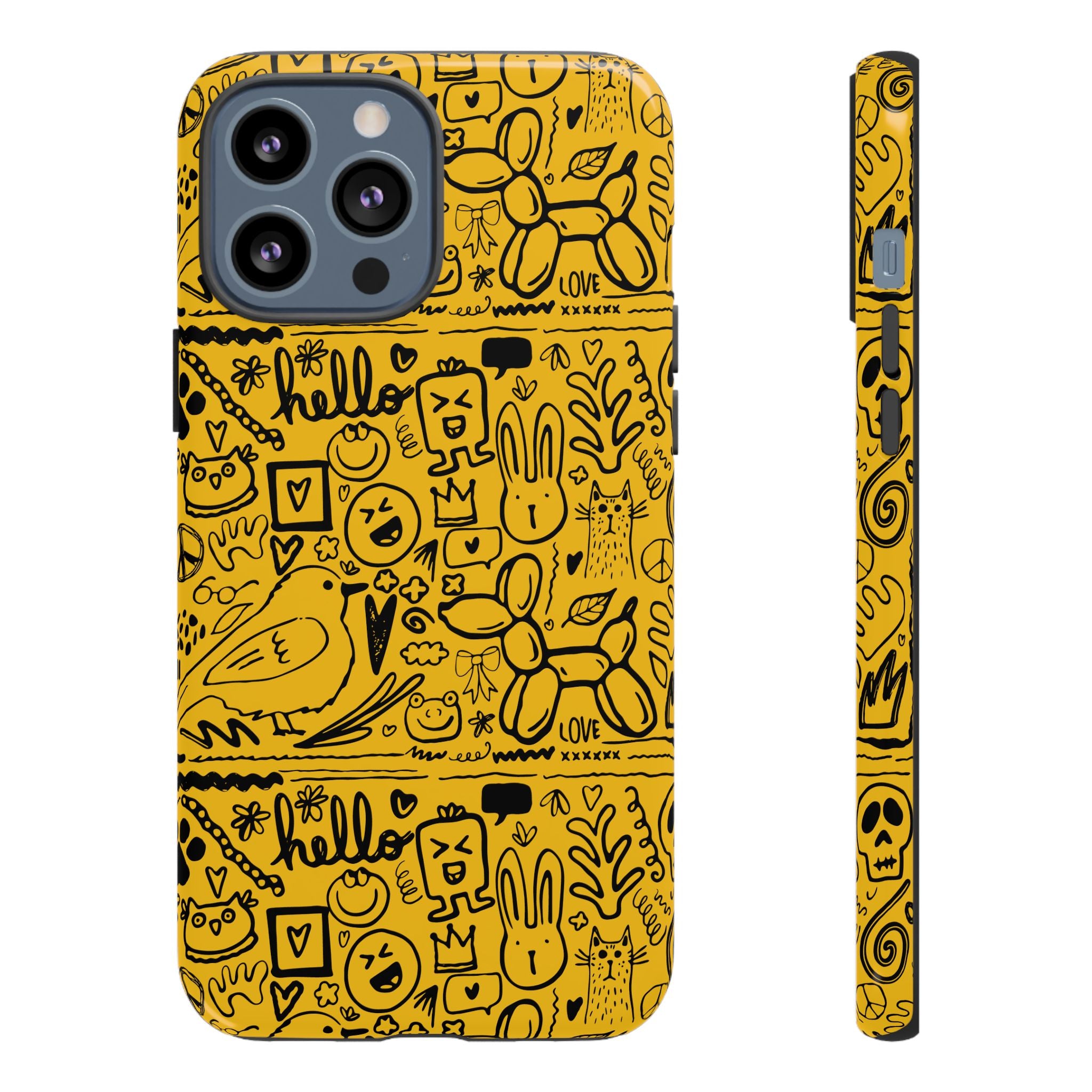 Vibrant Phone Case, Cute Yellow Floral iPhone Cover, Stylish Tough Case, Fun Phone Accessory, Perfect Gift for Teens