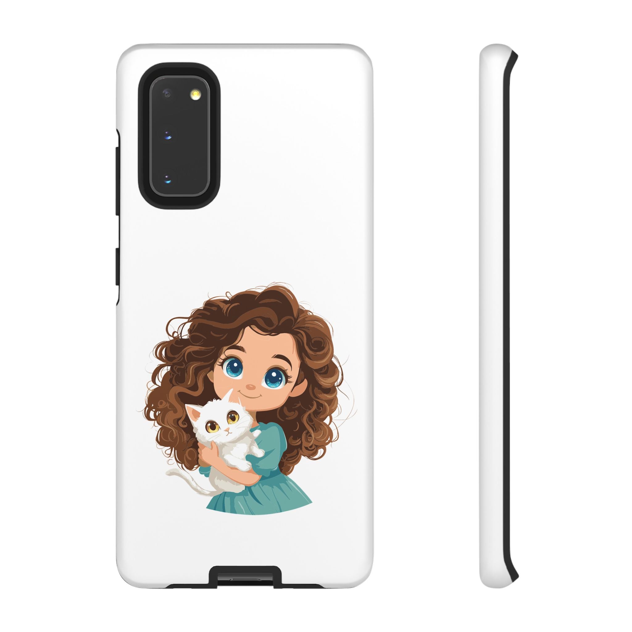 Cute Cat Lover Phone Case, Tough Phone Cover, Pet Lover Gift, Personalized Gift, Kids Phone Case, Animal Lover Accessories
