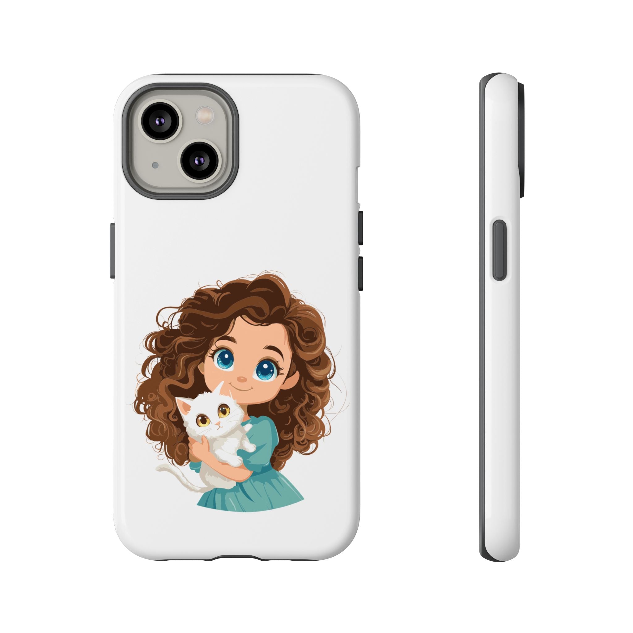 Cute Cat Lover Phone Case, Tough Phone Cover, Pet Lover Gift, Personalized Gift, Kids Phone Case, Animal Lover Accessories