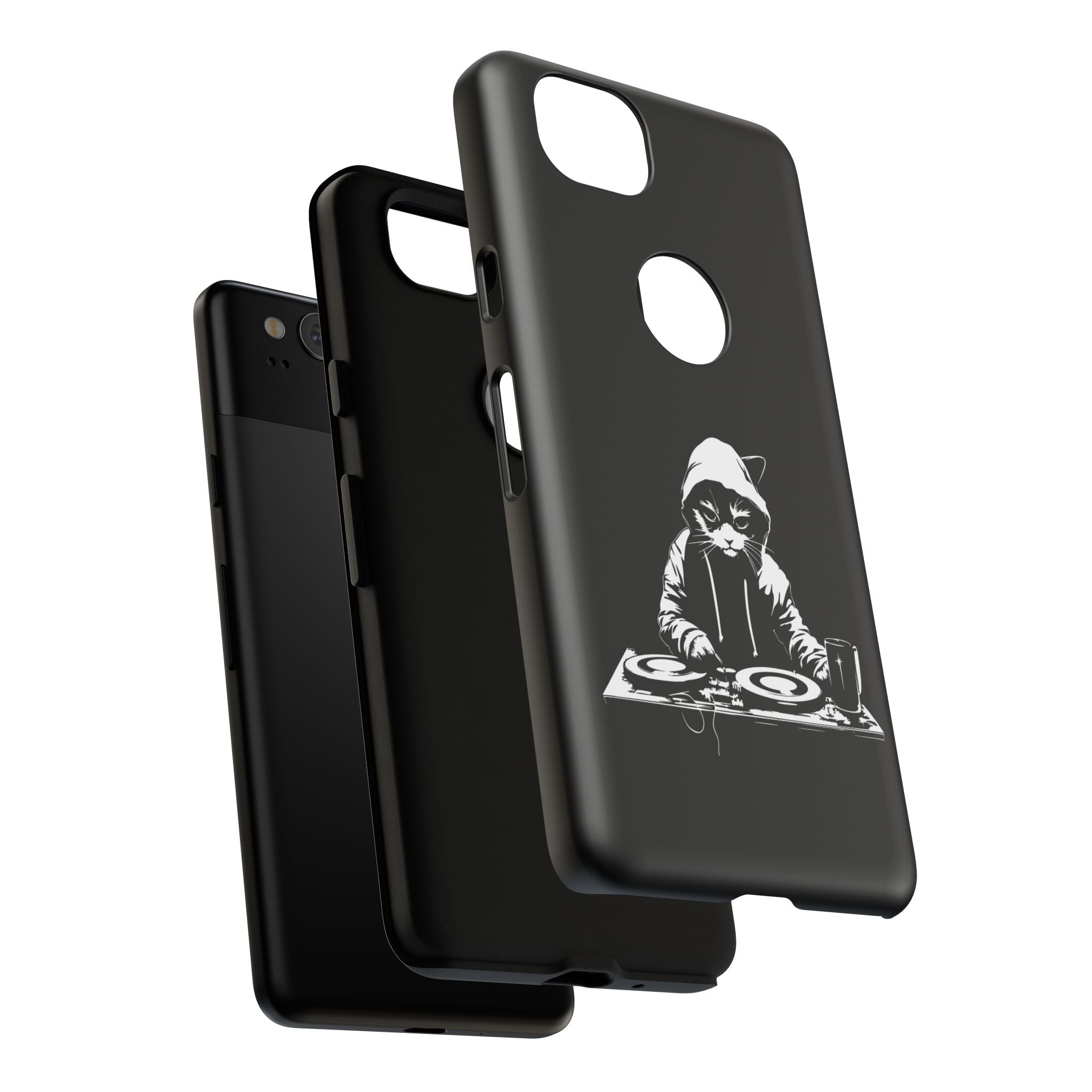 DJ Cat Phone Case, Tough Phone Cover, Pet Lover Gift, Music Enthusiast Accessory, Cute Cat Decor, Unique Case Design