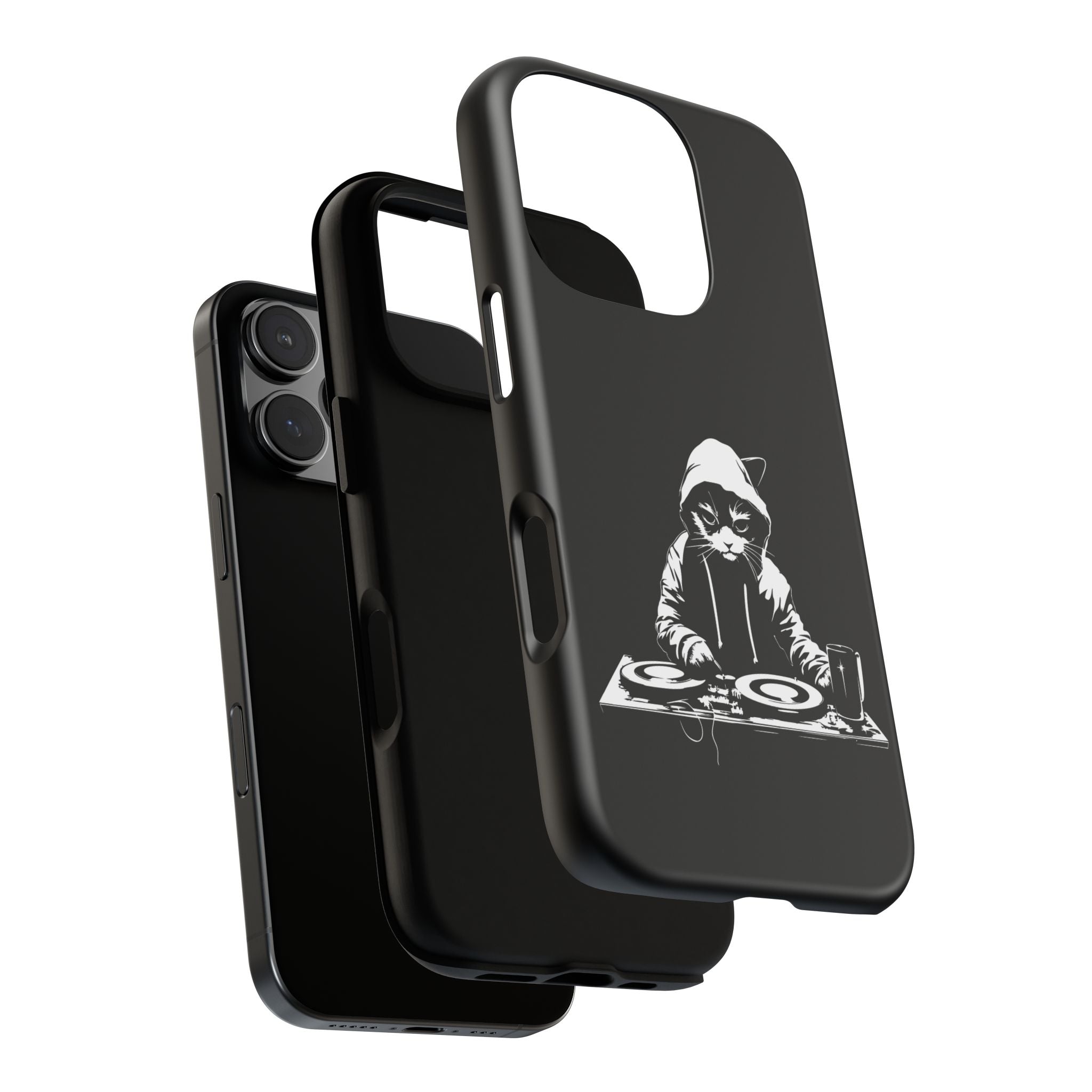 DJ Cat Phone Case, Tough Phone Cover, Pet Lover Gift, Music Enthusiast Accessory, Cute Cat Decor, Unique Case Design
