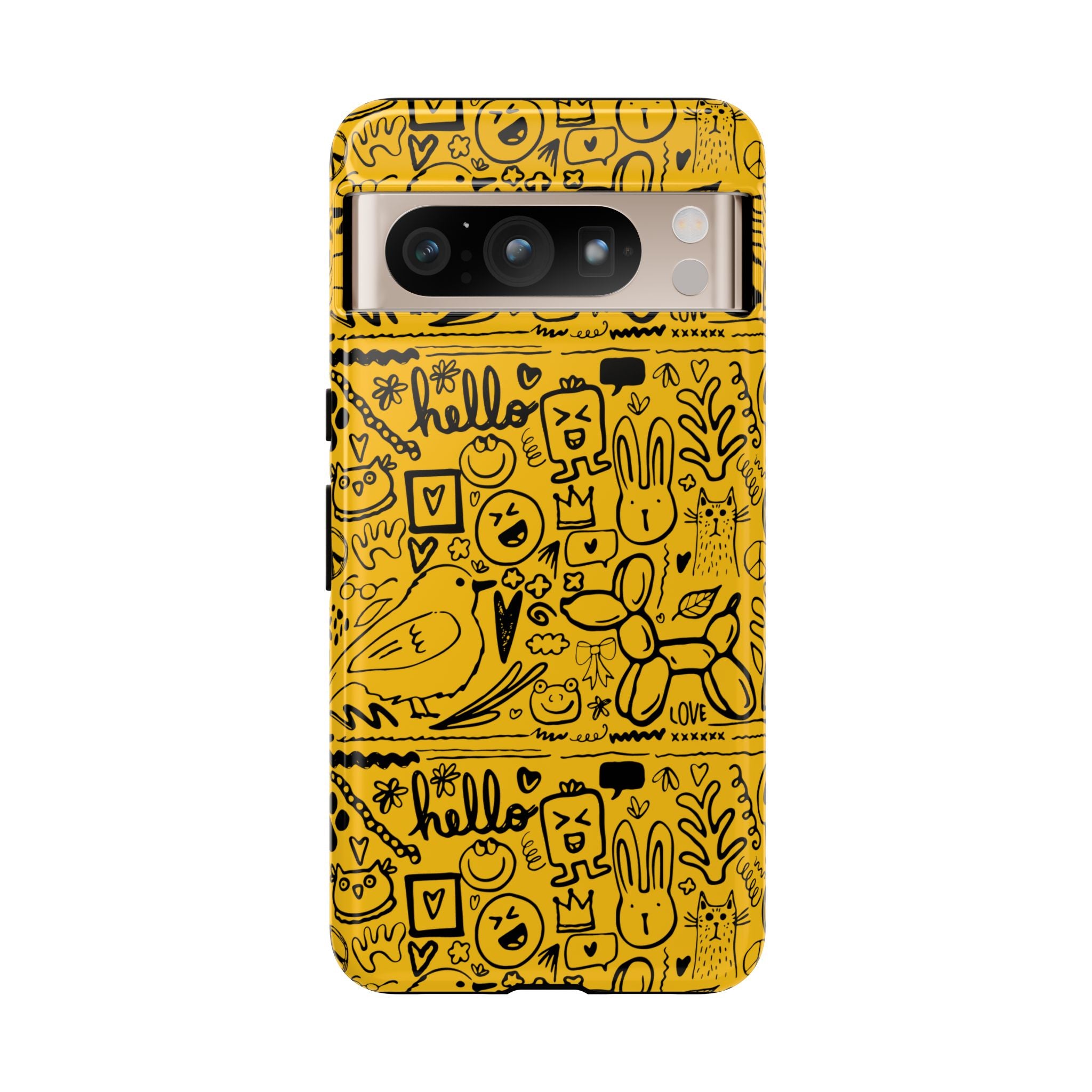 Vibrant Phone Case, Cute Yellow Floral iPhone Cover, Stylish Tough Case, Fun Phone Accessory, Perfect Gift for Teens