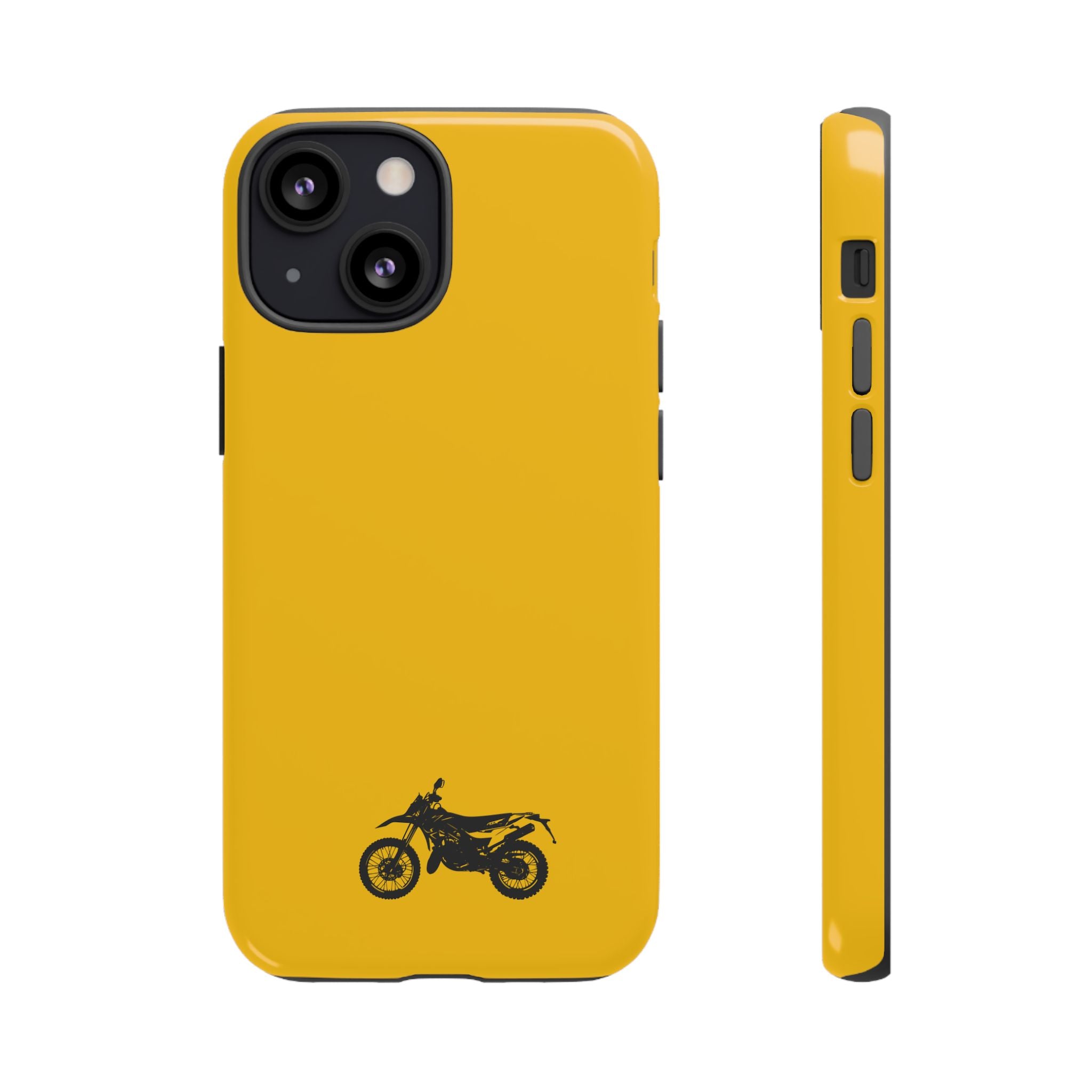 Motorcycle Phone Case, Tough Phone Cover, Gift for Bikers, Durable Tech Accessory, Yellow Motorcycle Design