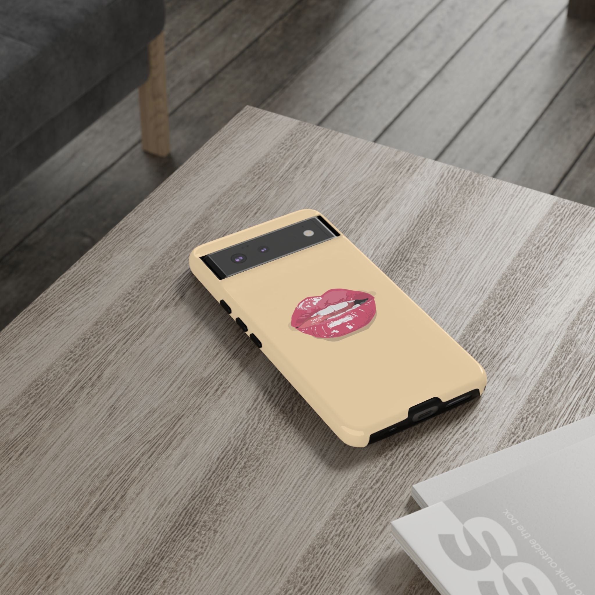 Stylish Phone Case with Lip Print, Trendy Mobile Cover, Fashion Accessory, Gift for Her, Cute Cell Phone Case