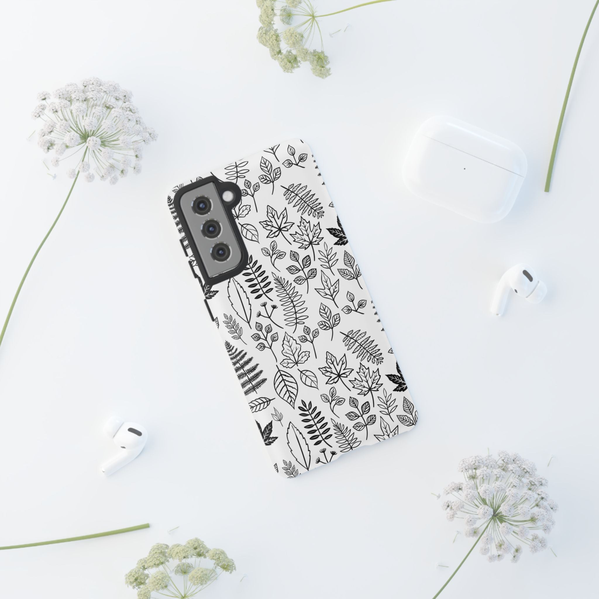 Stylish Phone Case for Nature Lovers, Botanical Design, Gift for Her, Fall Accessories, Customizable Tech Gear