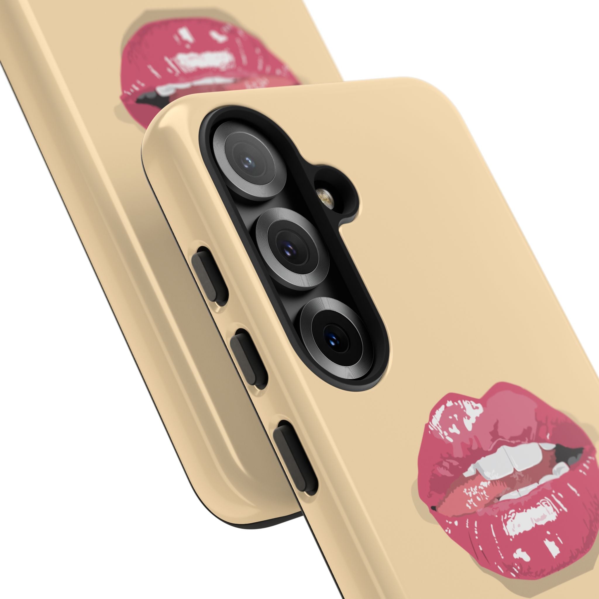 Stylish Phone Case with Lip Print, Trendy Mobile Cover, Fashion Accessory, Gift for Her, Cute Cell Phone Case
