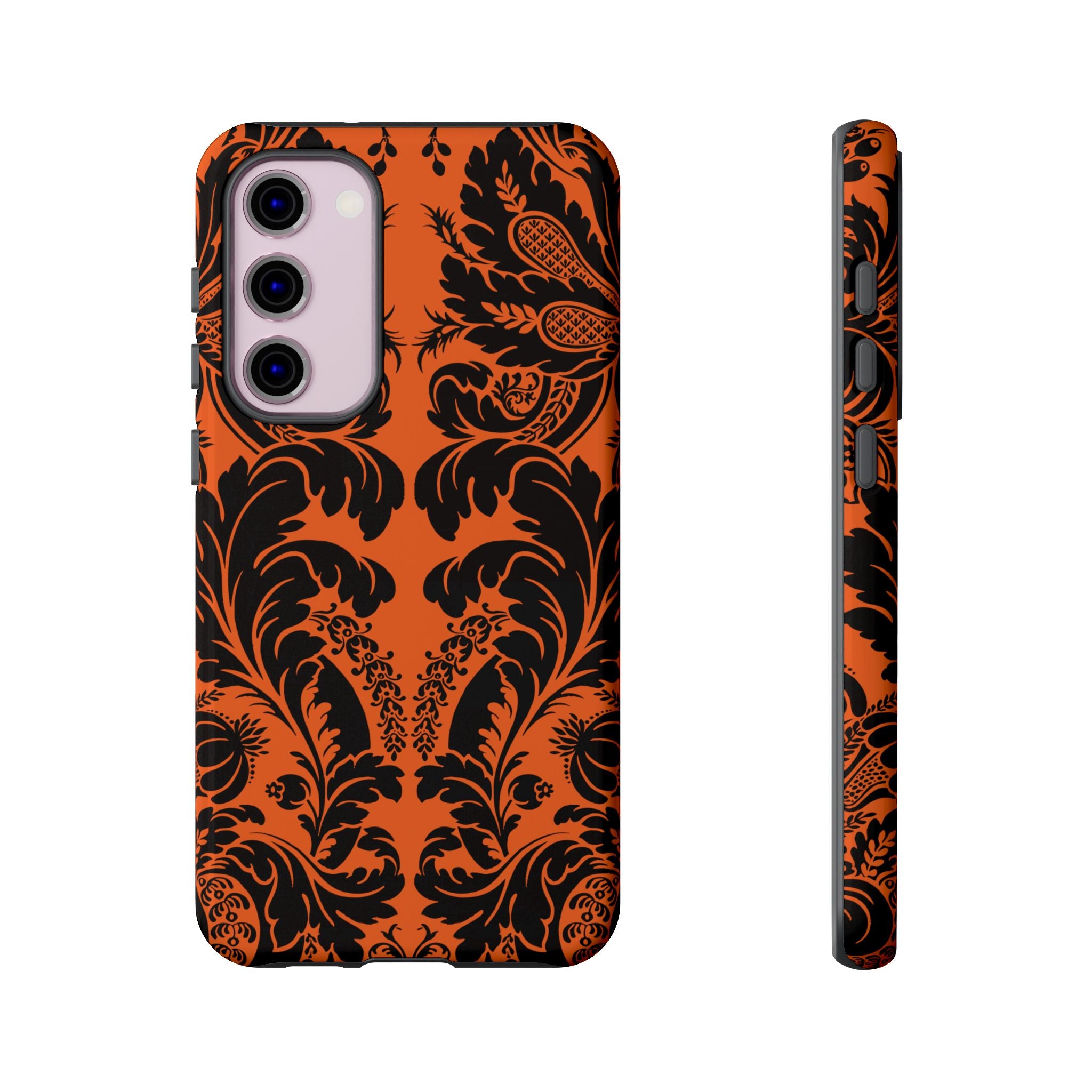Elegant Phone Case with Orange Floral Design | Tough Cases, Smartphone Cover, Gift for Her, Floral Patterns, Stylish Accessories