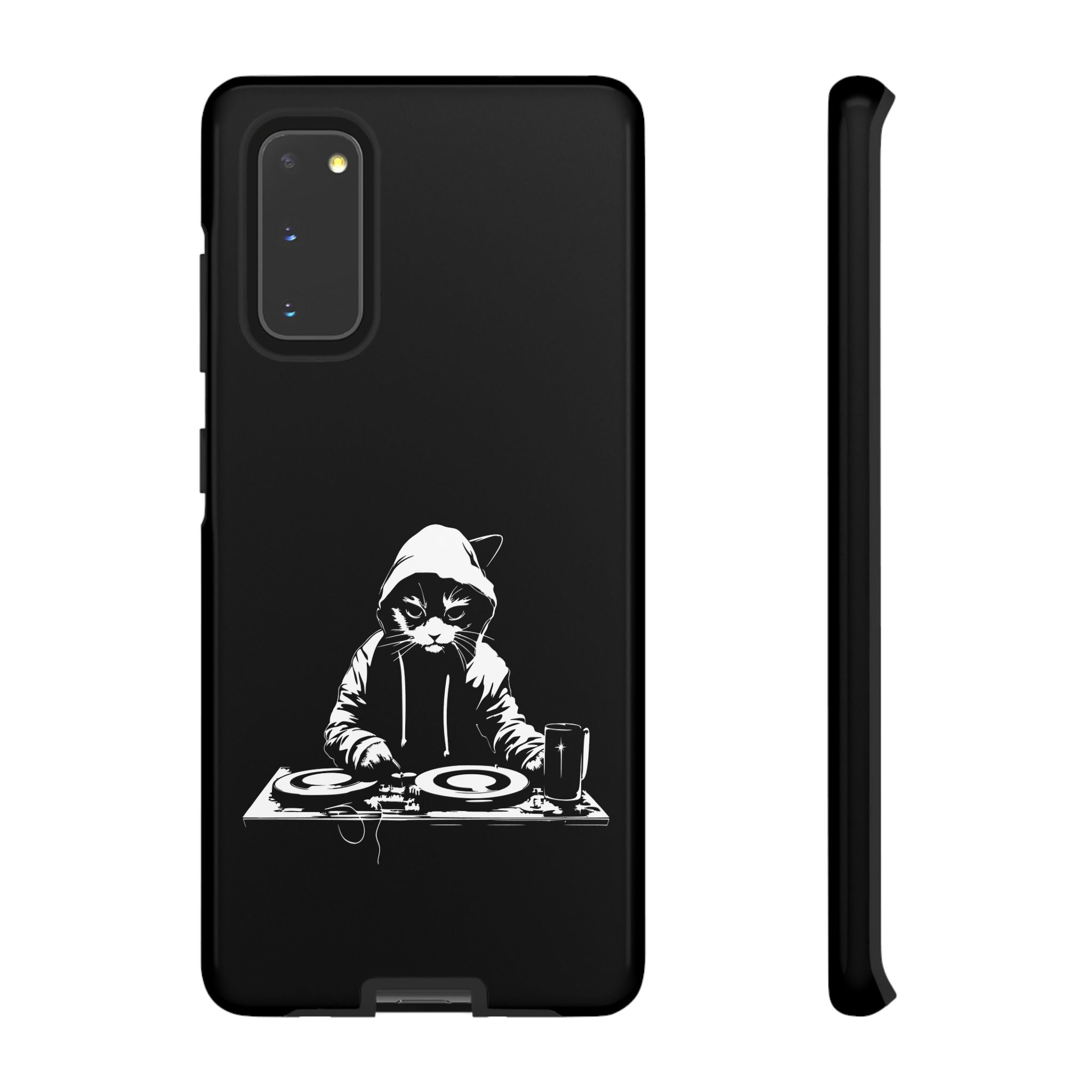DJ Cat Phone Case, Tough Phone Cover, Pet Lover Gift, Music Enthusiast Accessory, Cute Cat Decor, Unique Case Design