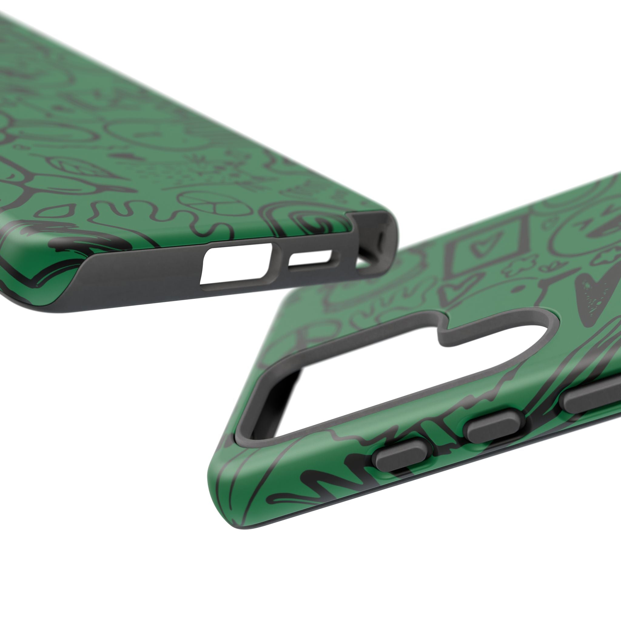 Playful Phone Case, Vibrant Green Tough Case, Quirky Graphic Design, Unique Gift for Kids, Fun Accessories, Christmas, Birthday