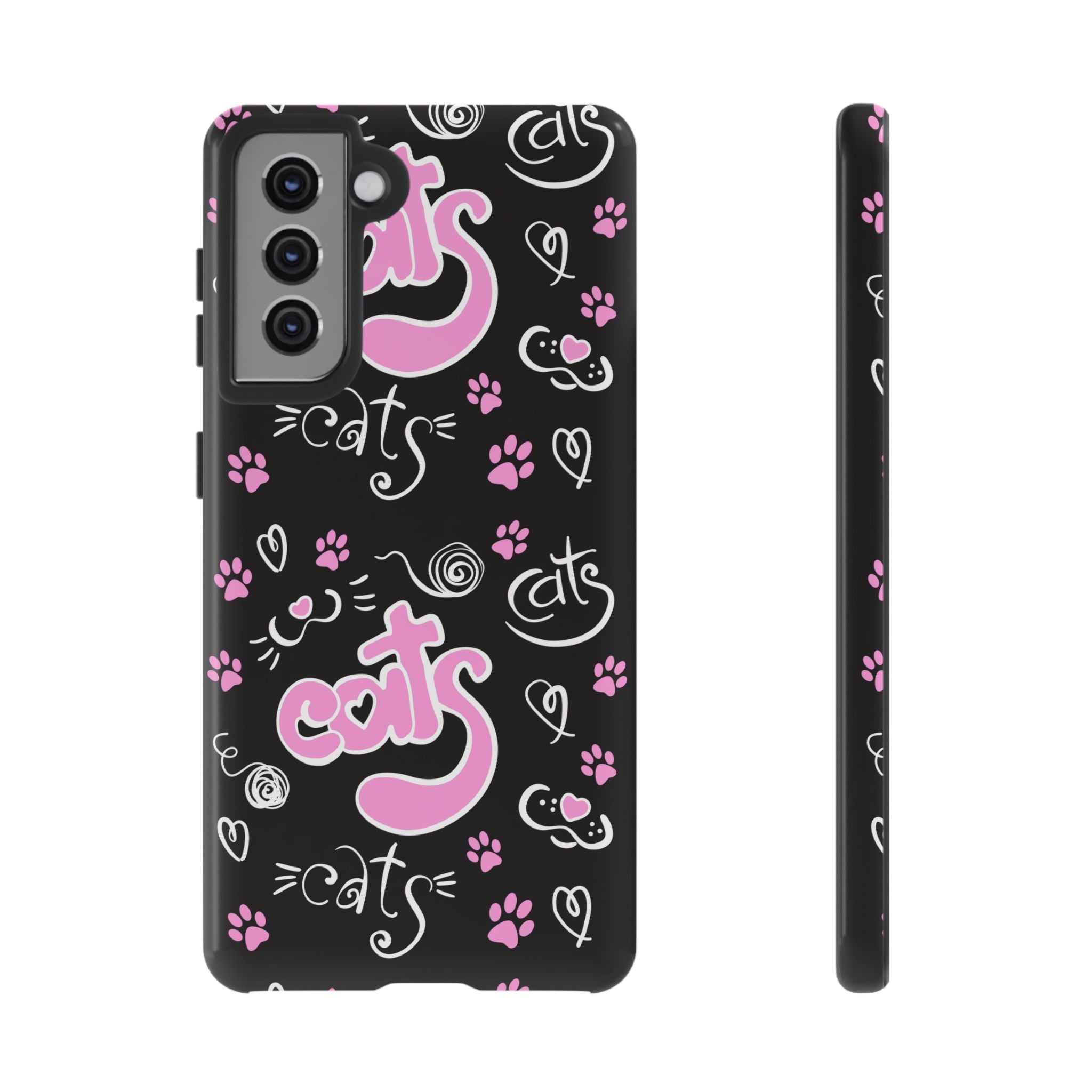 Cute Cat Print Phone Cases, Tough Cases for Cat Lovers, Pet Phone Cover, Gift for Cat Moms, Stylish Phone Accessories
