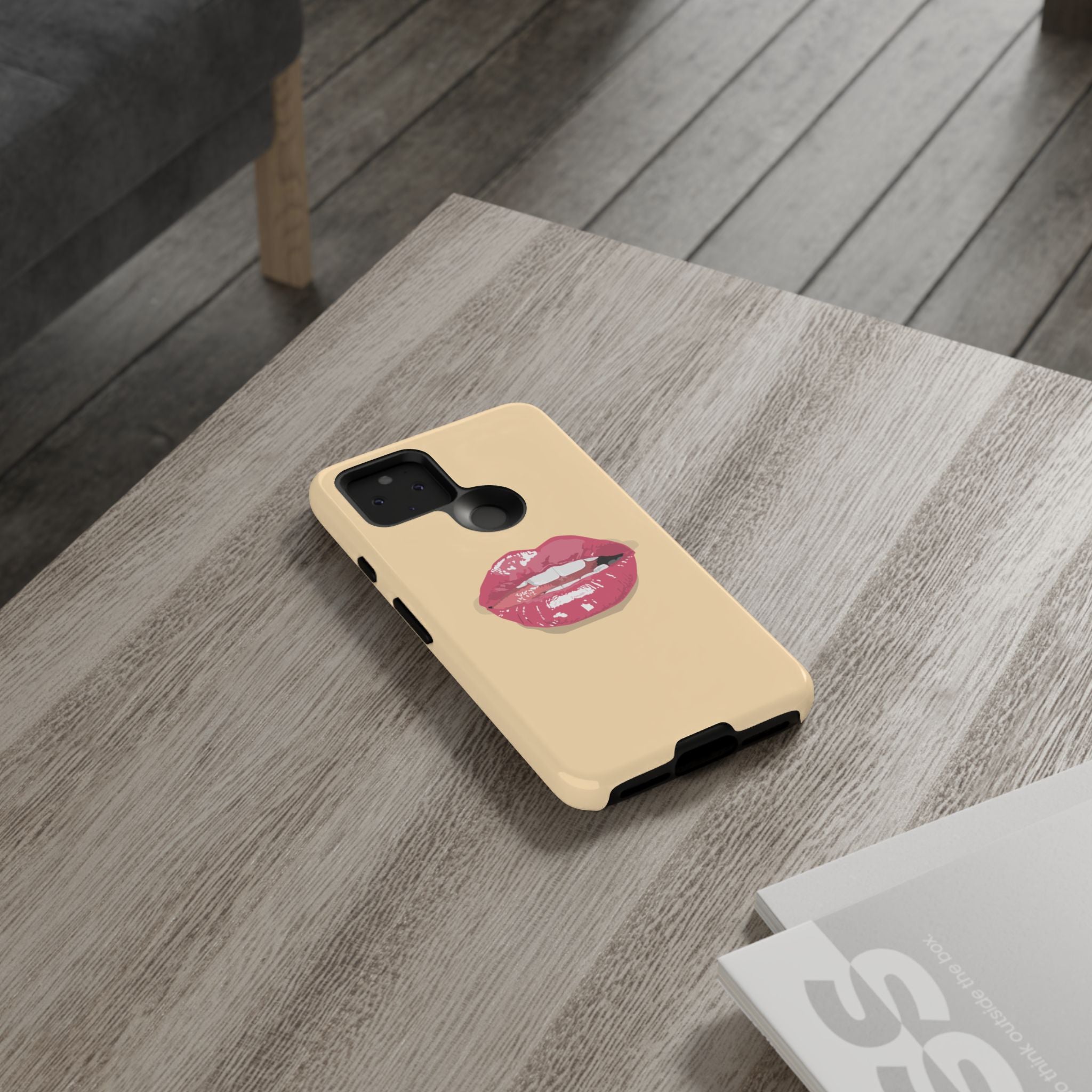 Stylish Phone Case with Lip Print, Trendy Mobile Cover, Fashion Accessory, Gift for Her, Cute Cell Phone Case