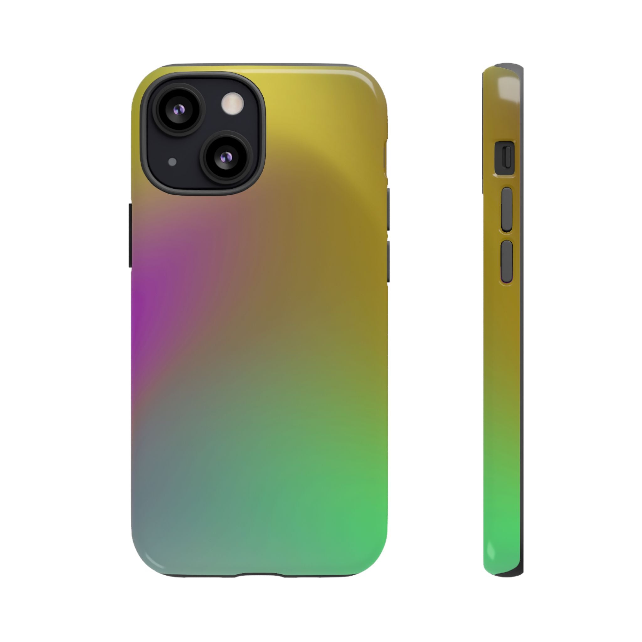 Vibrant Phone Case, Tough Cases, Colorful Phone Cover, Durable Mobile Case, Yellow Green Gradient Design