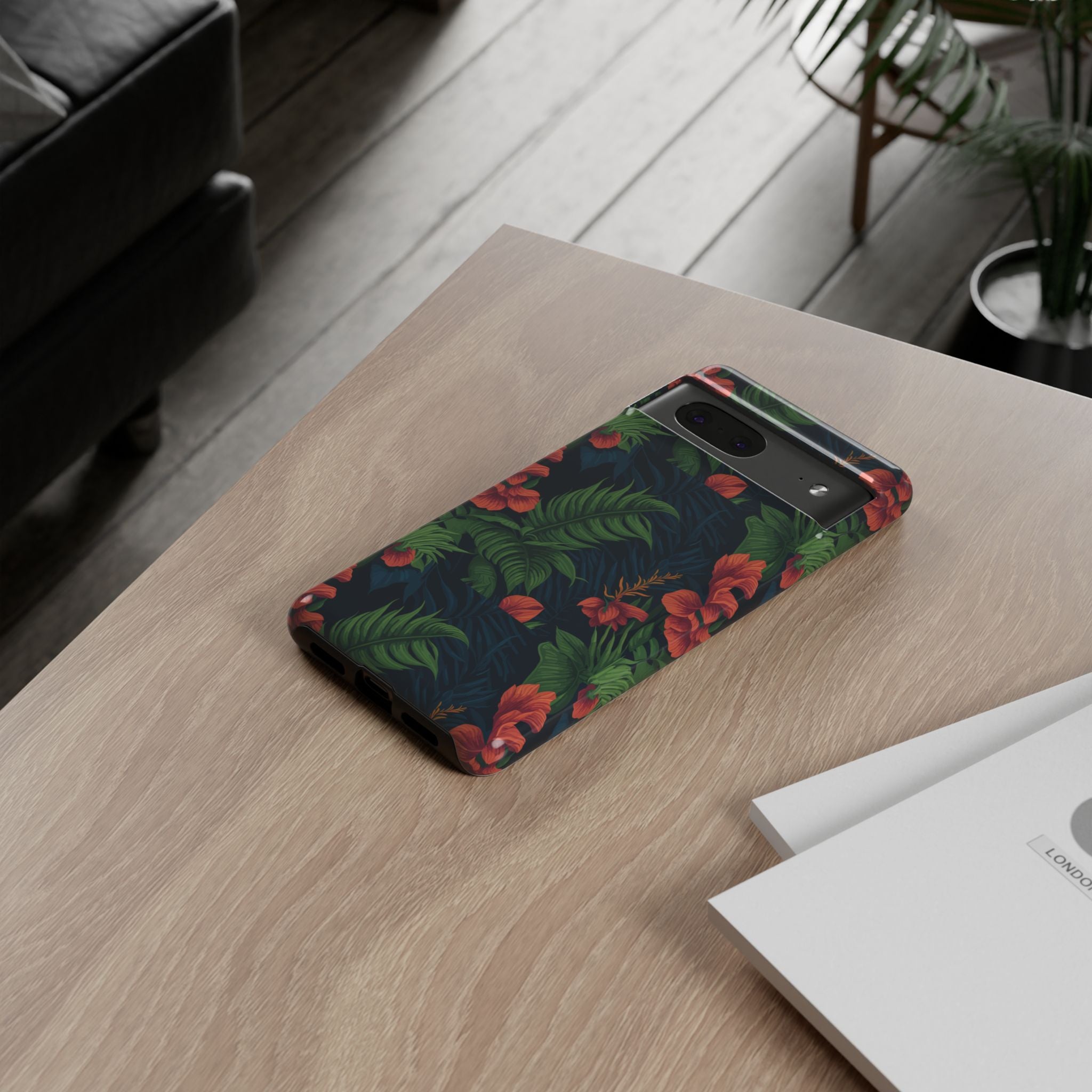 Tropical Phone Case with Floral Design, Eco-Friendly Protection for Summer Vibes, Ideal Gift for Nature Lovers, Vibrant Background