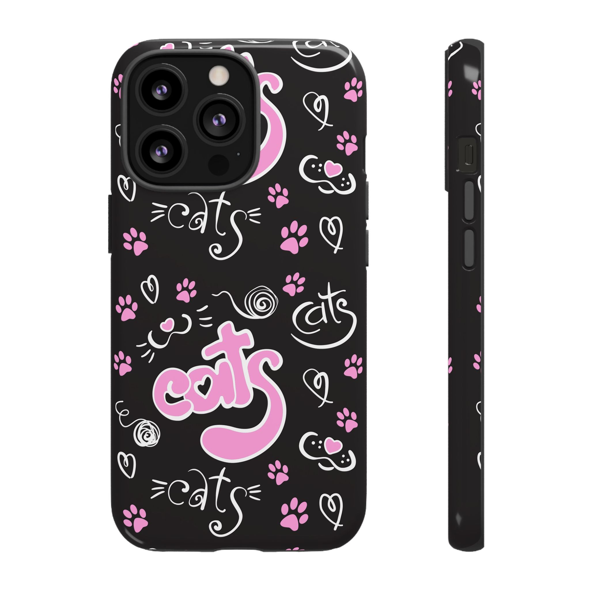 Cute Cat Print Phone Cases, Tough Cases for Cat Lovers, Pet Phone Cover, Gift for Cat Moms, Stylish Phone Accessories