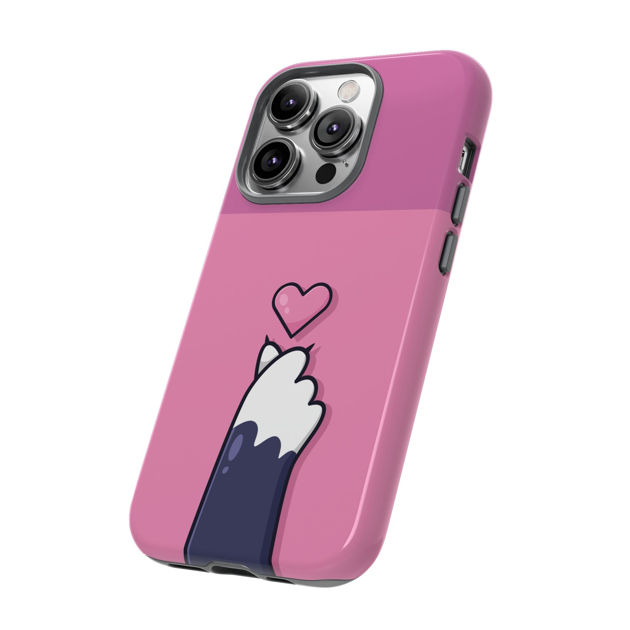 Cute Cat Paw Phone Case, Playful Pet Lover Gift, Animal Print Phone Cover, Heart Design Case, Fun Feminine Case, Kawaii Style