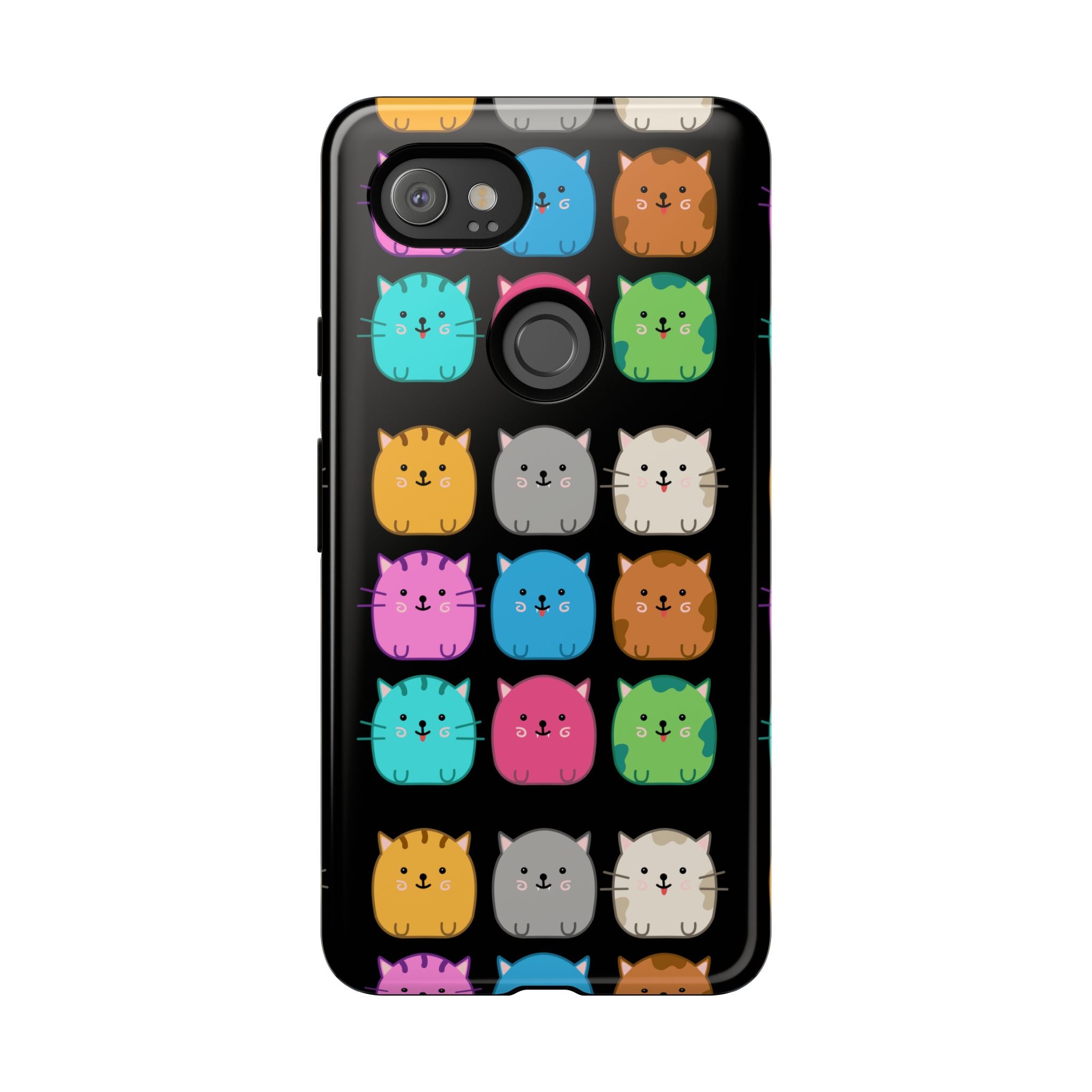 Cute Cat Phone Case, Kawaii Animal Lover Gift, Tough Phone Cover for Kids and Adults, Fun Cat Designs for Birthdays, Pet Lovers