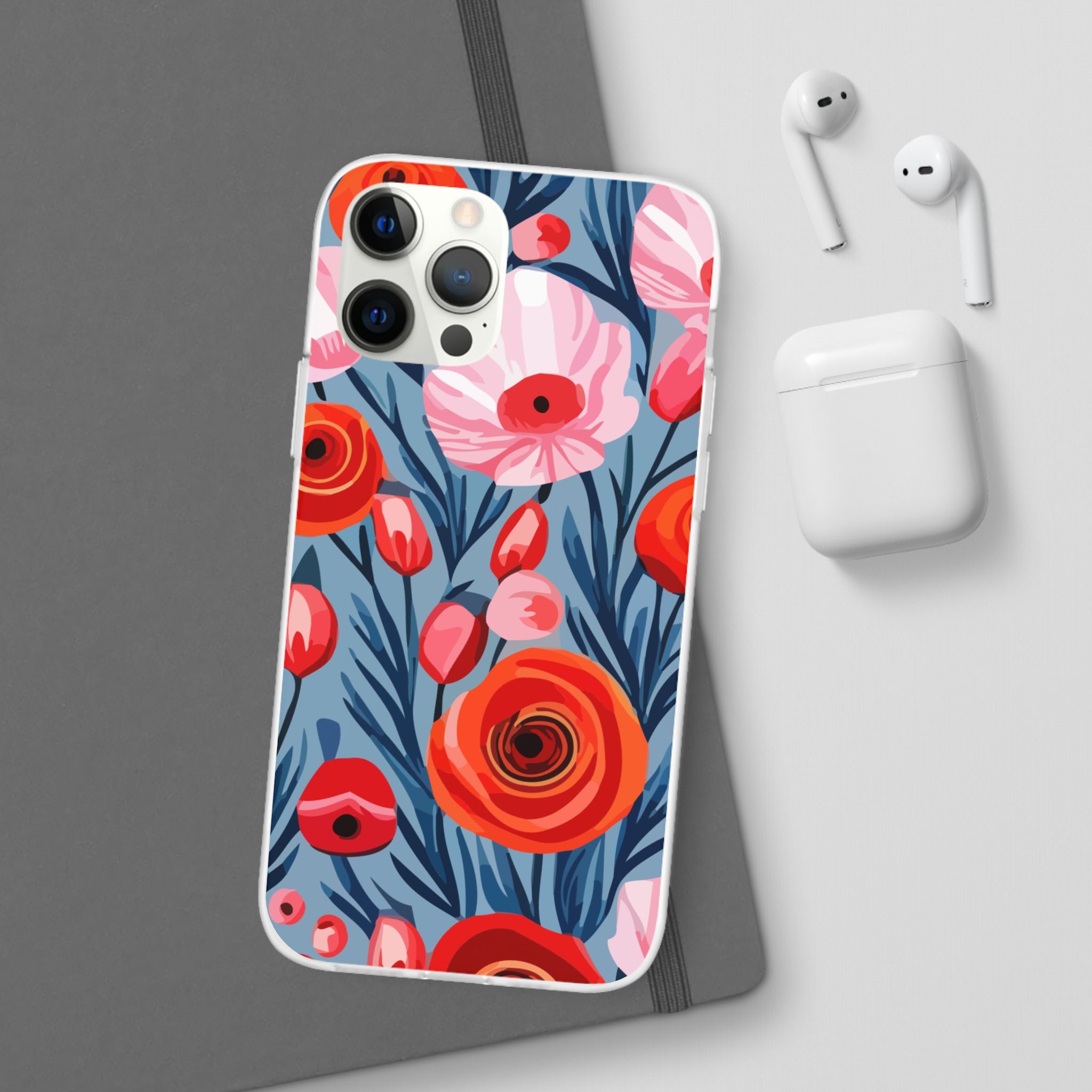 Beautiful Floral Flexi Cases for Phone, Stylish Protective Cover, Gift for Her, Phone Accessories, Floral Design