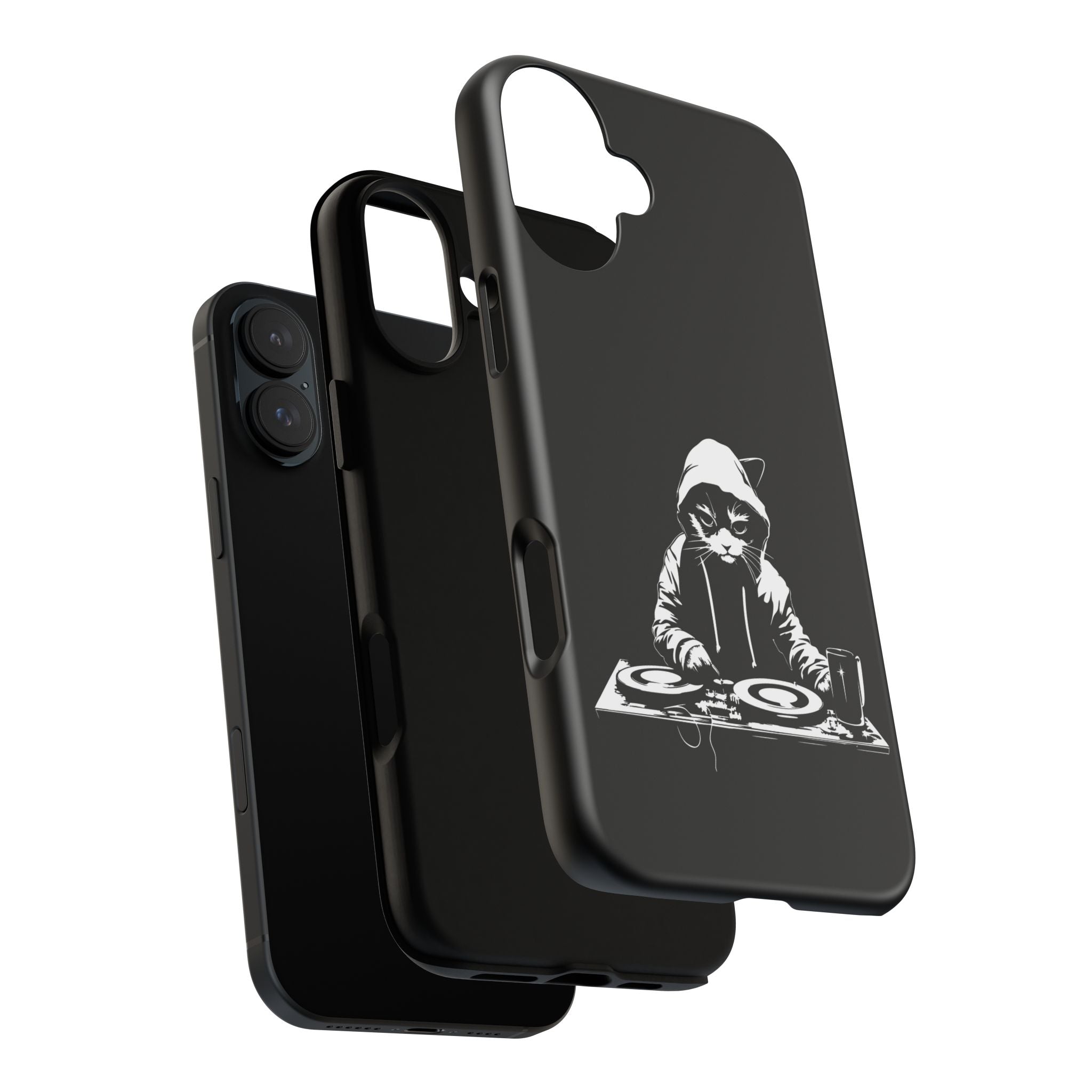 DJ Cat Phone Case, Tough Phone Cover, Pet Lover Gift, Music Enthusiast Accessory, Cute Cat Decor, Unique Case Design
