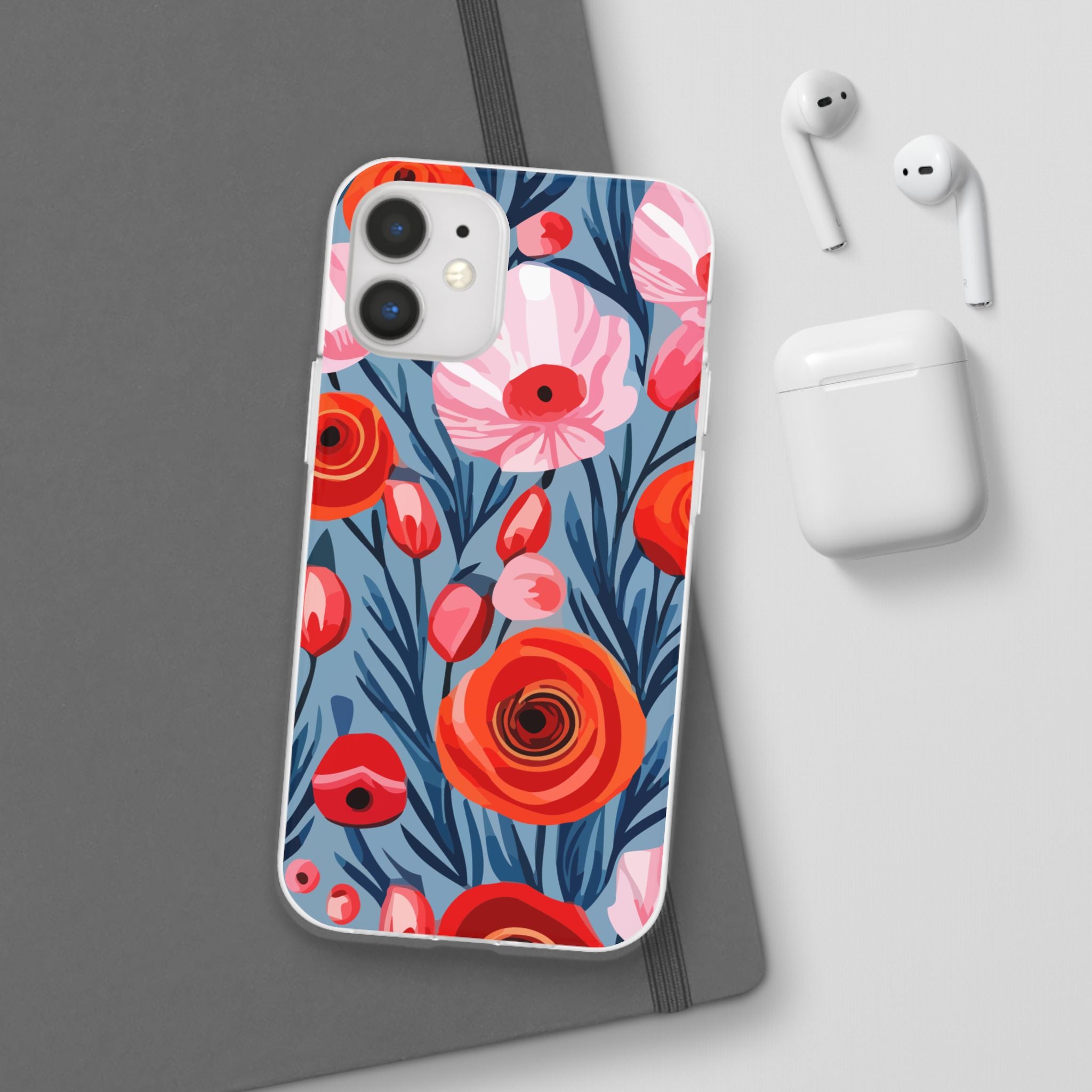 Beautiful Floral Flexi Cases for Phone, Stylish Protective Cover, Gift for Her, Phone Accessories, Floral Design
