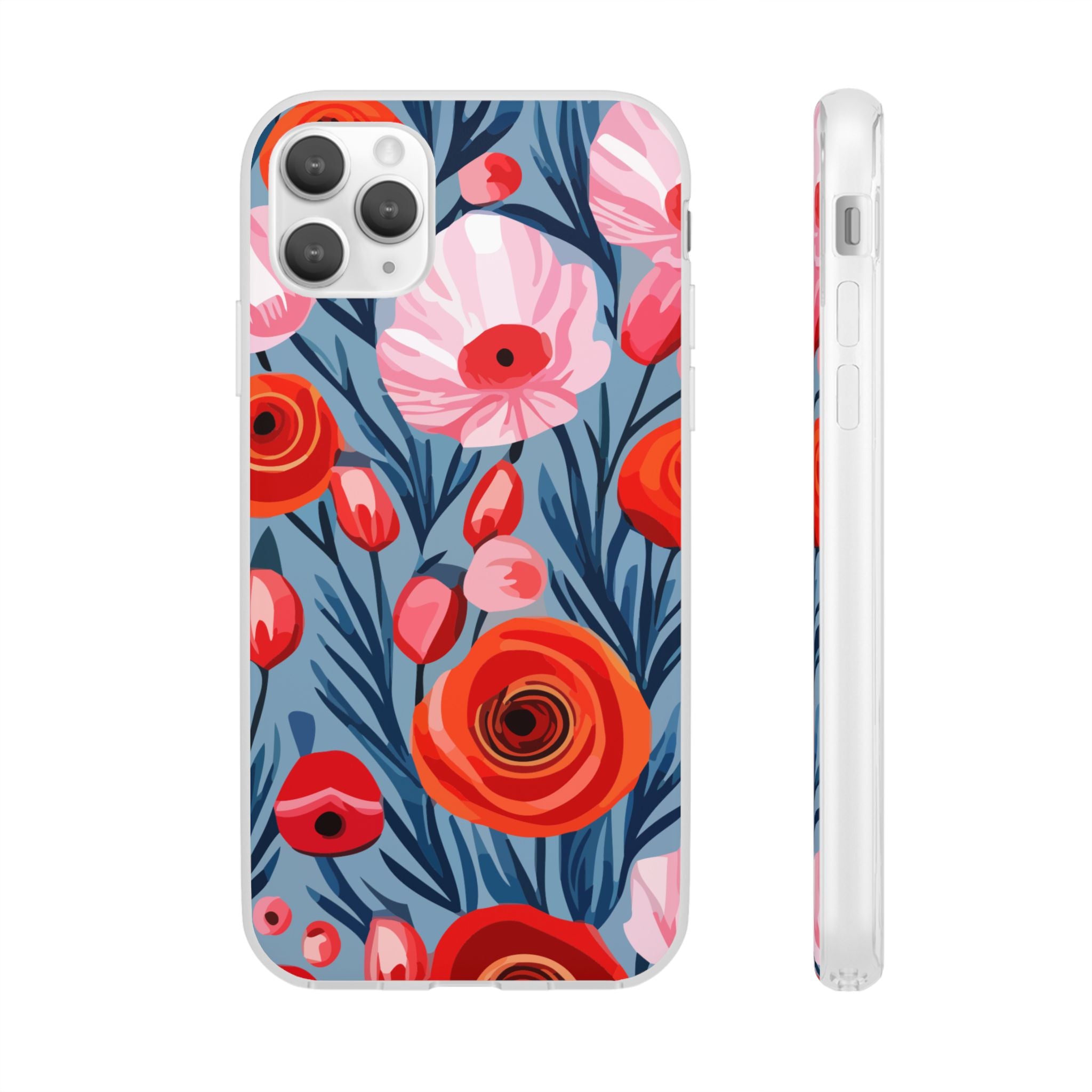 Beautiful Floral Flexi Cases for Phone, Stylish Protective Cover, Gift for Her, Phone Accessories, Floral Design