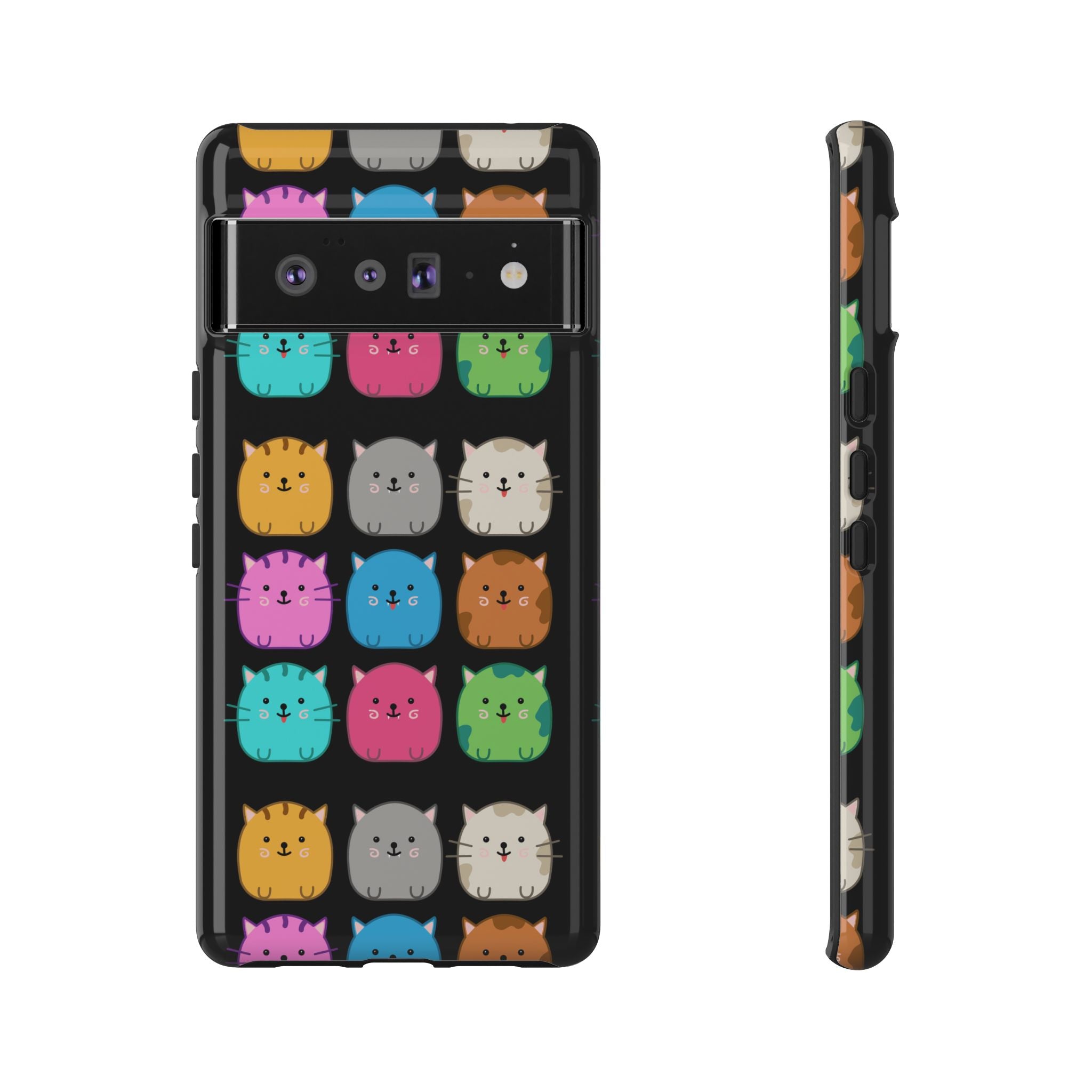 Cute Cat Phone Case, Kawaii Animal Lover Gift, Tough Phone Cover for Kids and Adults, Fun Cat Designs for Birthdays, Pet Lovers