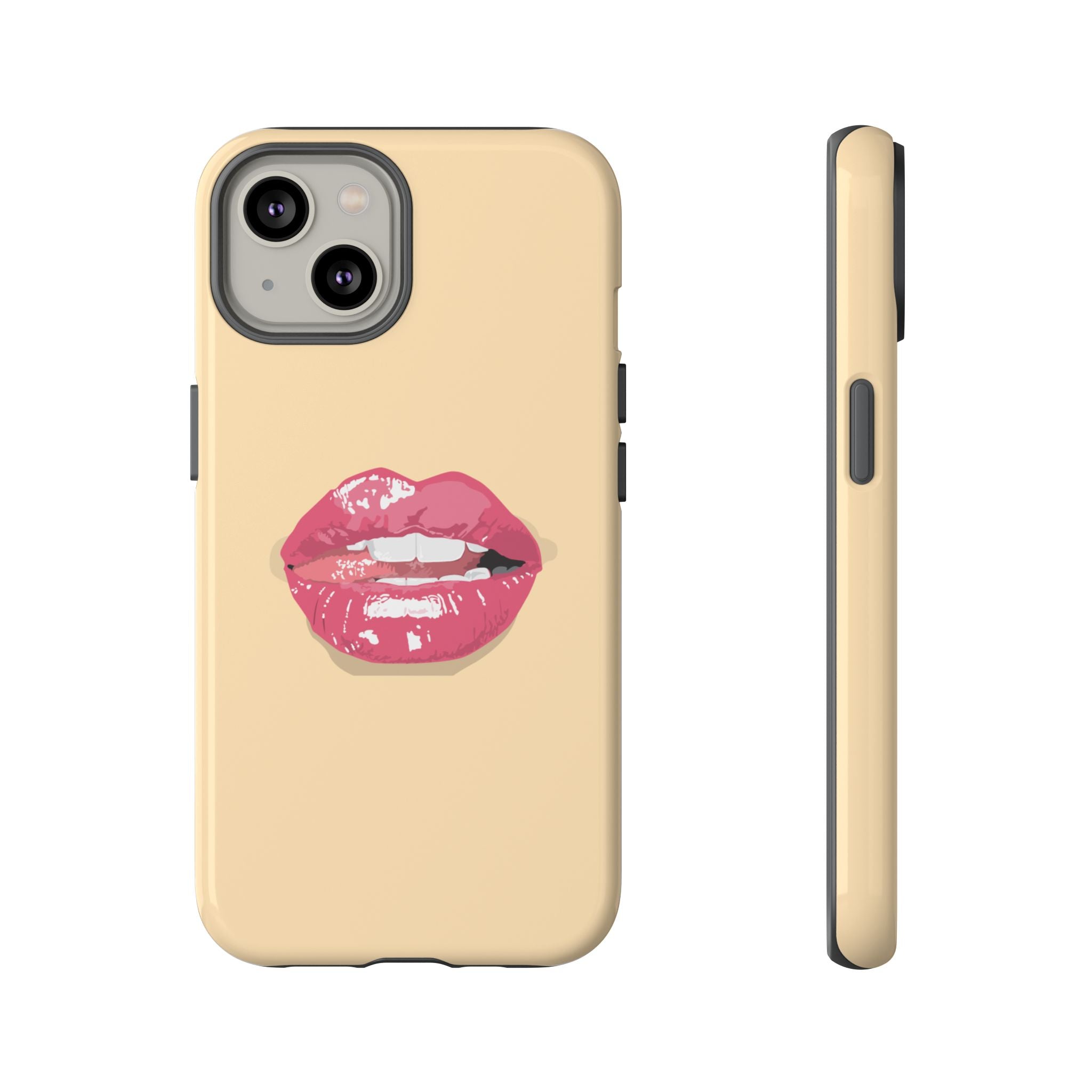Stylish Phone Case with Lip Print, Trendy Mobile Cover, Fashion Accessory, Gift for Her, Cute Cell Phone Case