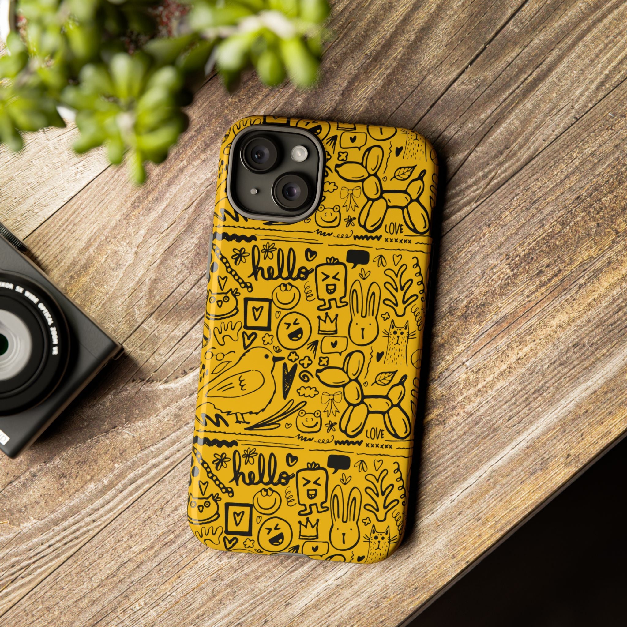 Vibrant Phone Case, Cute Yellow Floral iPhone Cover, Stylish Tough Case, Fun Phone Accessory, Perfect Gift for Teens