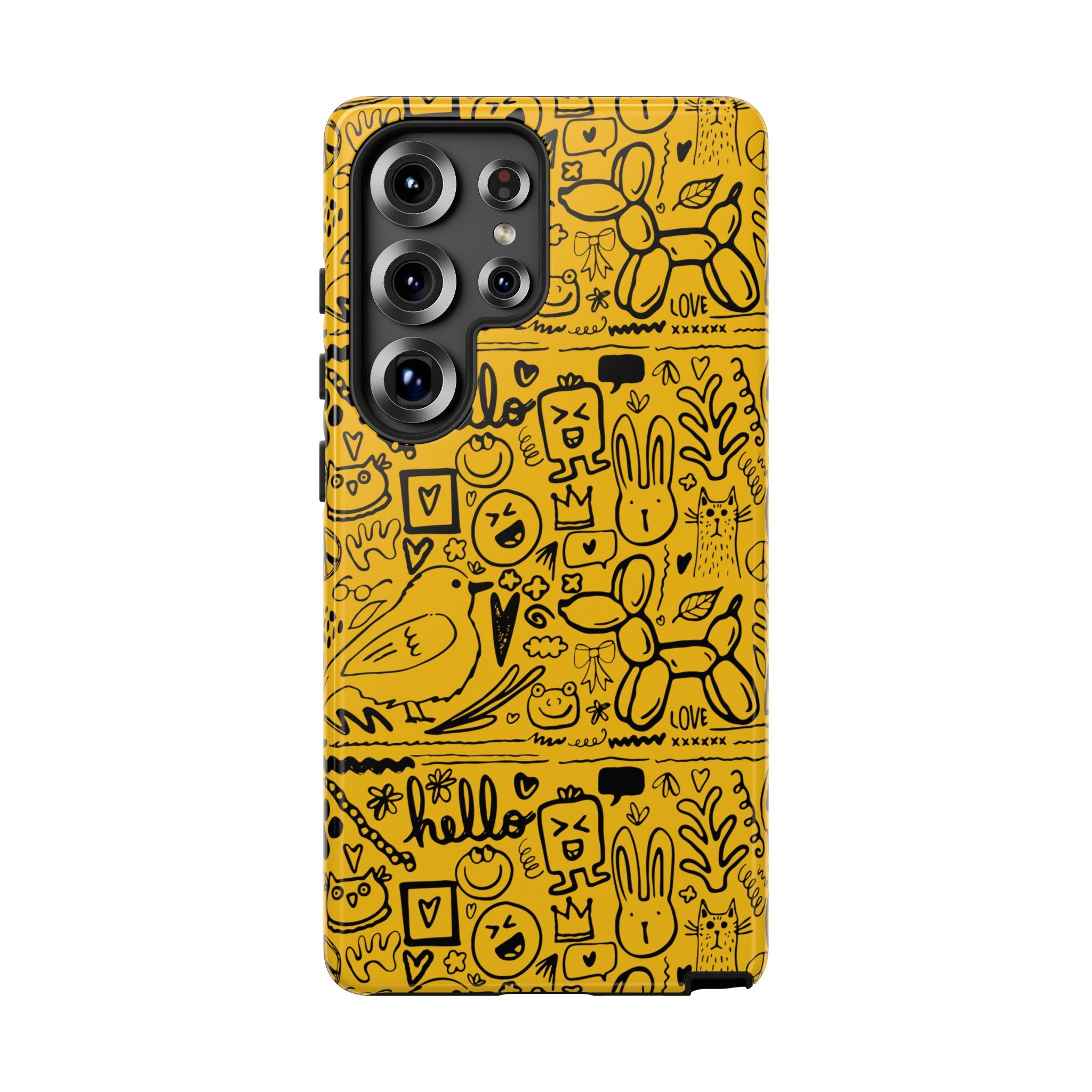 Vibrant Phone Case, Cute Yellow Floral iPhone Cover, Stylish Tough Case, Fun Phone Accessory, Perfect Gift for Teens