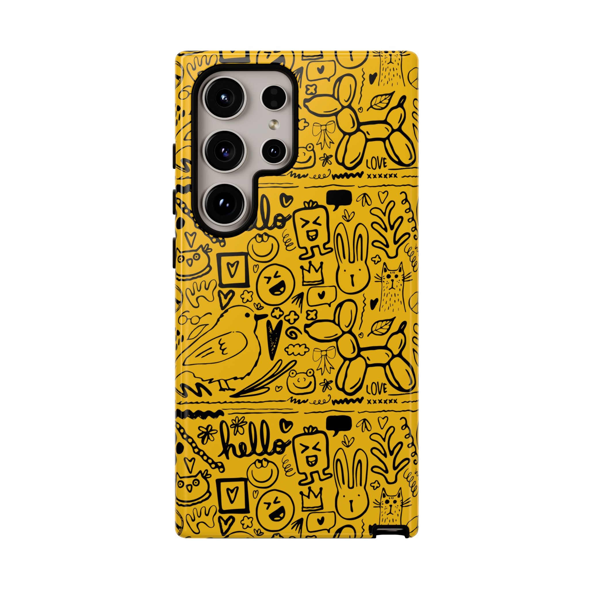 Vibrant Phone Case, Cute Yellow Floral iPhone Cover, Stylish Tough Case, Fun Phone Accessory, Perfect Gift for Teens