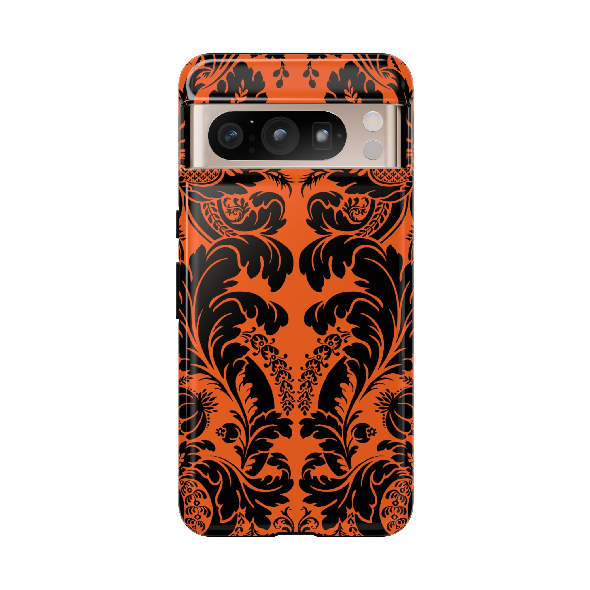 Elegant Phone Case with Orange Floral Design | Tough Cases, Smartphone Cover, Gift for Her, Floral Patterns, Stylish Accessories