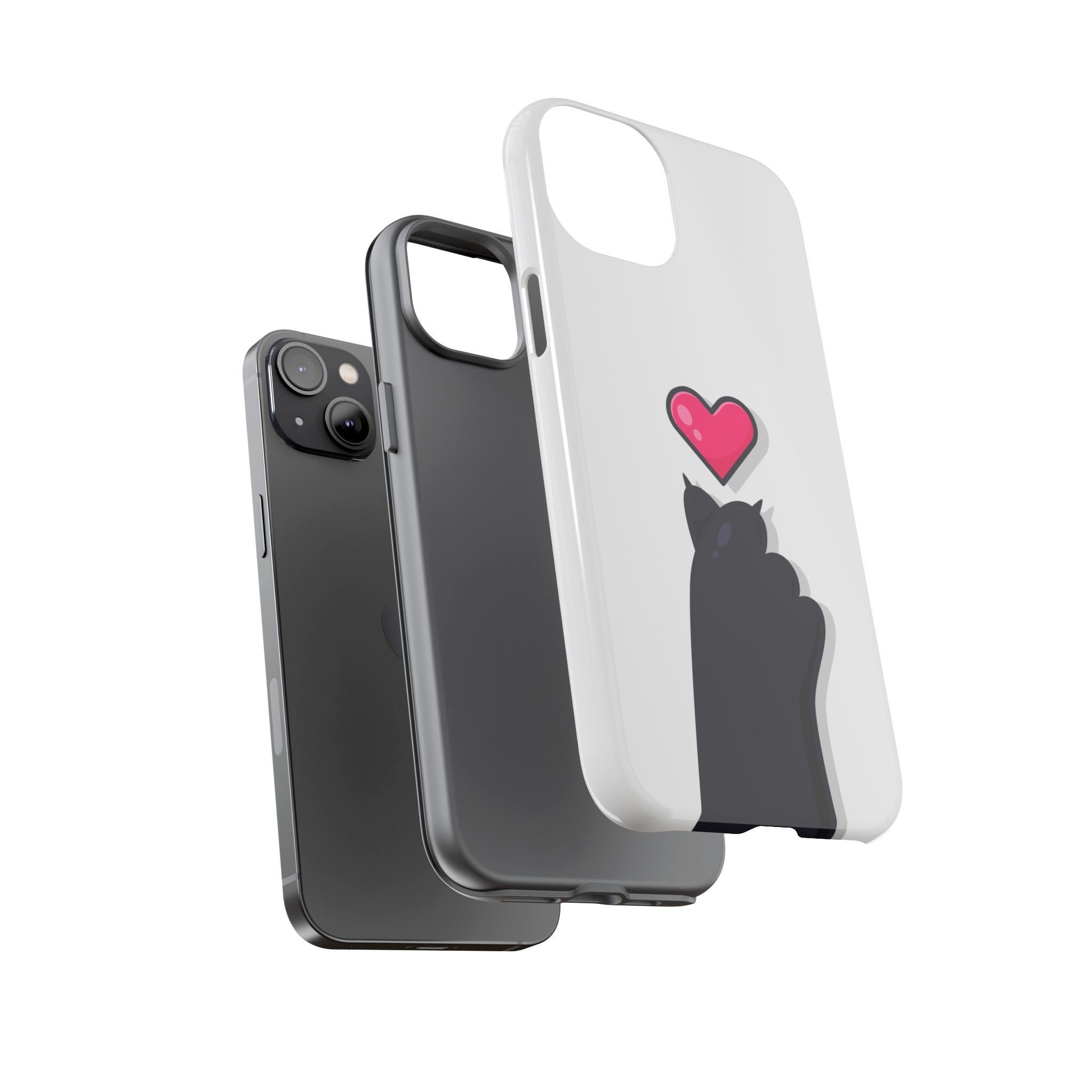 Cute Cat Love Phone Case, Tough Cell Phone Cover, Animal Lover Gifts, Pet Parent Accessories, Valentine's Day Essentials