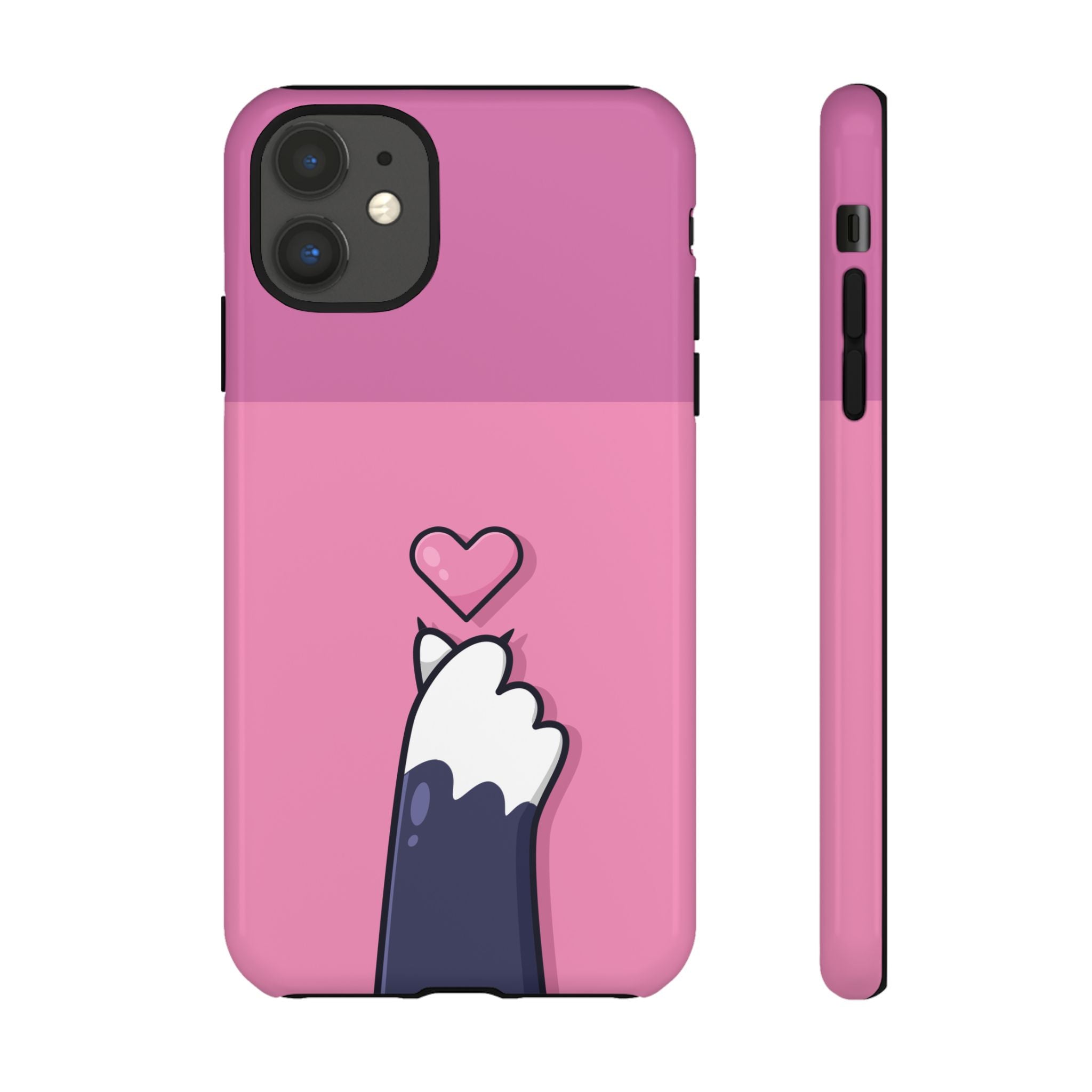 Cute Cat Paw Phone Case, Playful Pet Lover Gift, Animal Print Phone Cover, Heart Design Case, Fun Feminine Case, Kawaii Style