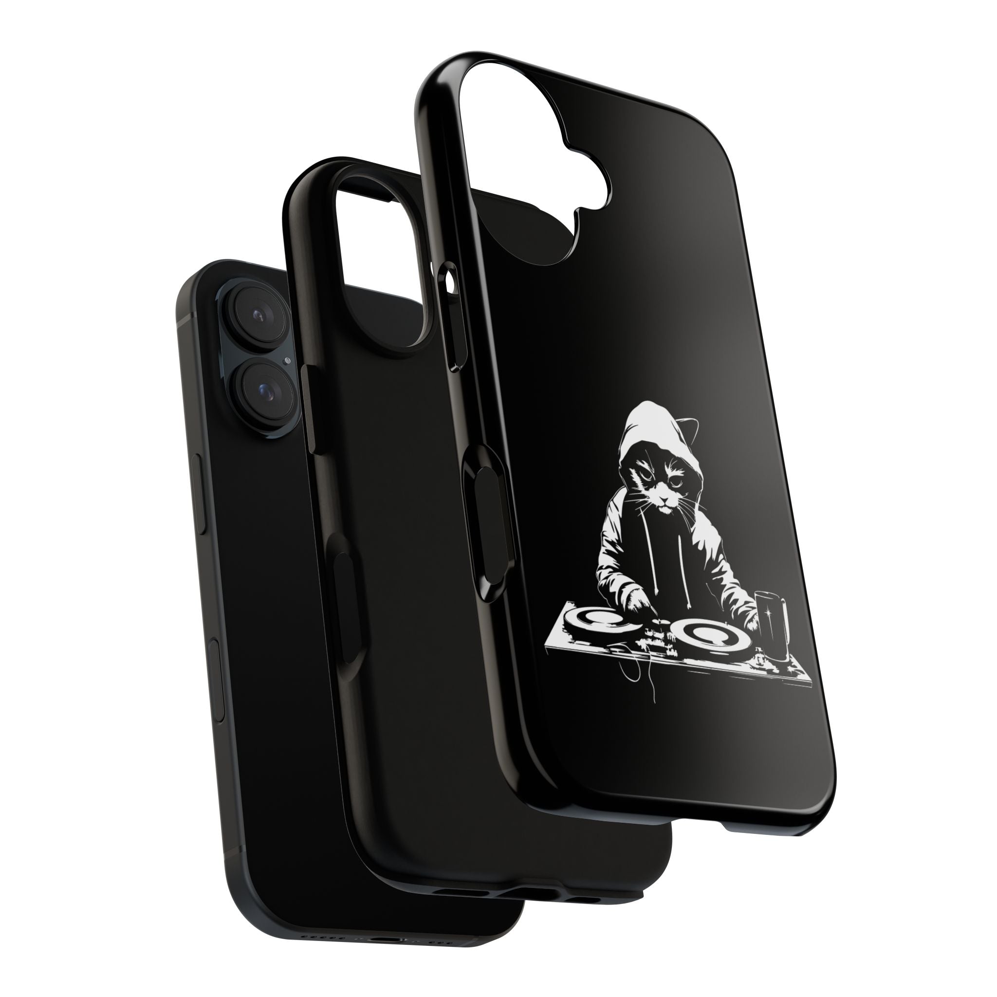 DJ Cat Phone Case, Tough Phone Cover, Pet Lover Gift, Music Enthusiast Accessory, Cute Cat Decor, Unique Case Design