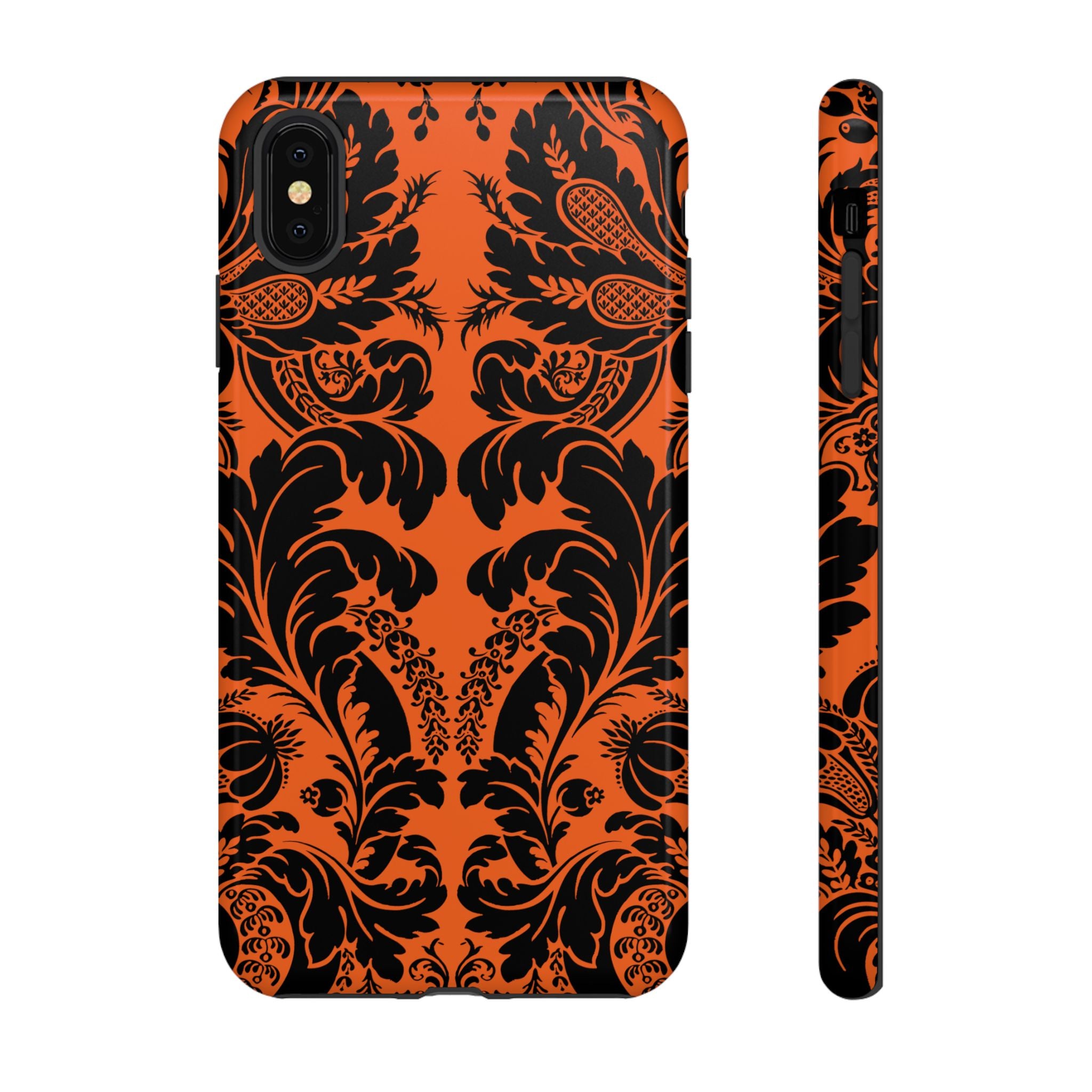Elegant Phone Case with Orange Floral Design | Tough Cases, Smartphone Cover, Gift for Her, Floral Patterns, Stylish Accessories